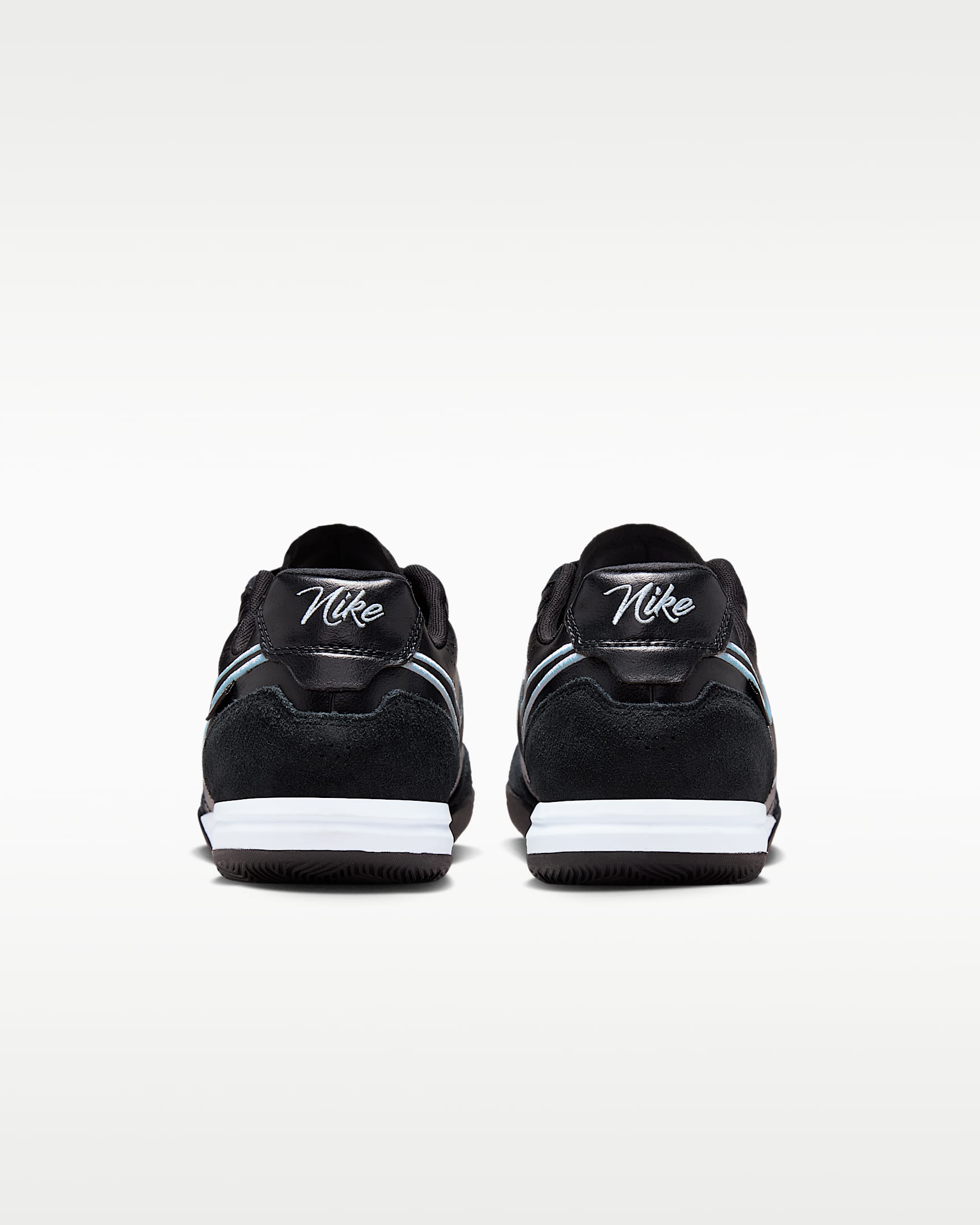 Nike Tiempo Streetgato Indoor/Court Low-Top Soccer Shoes - Black/Ice Blue/Obsidian