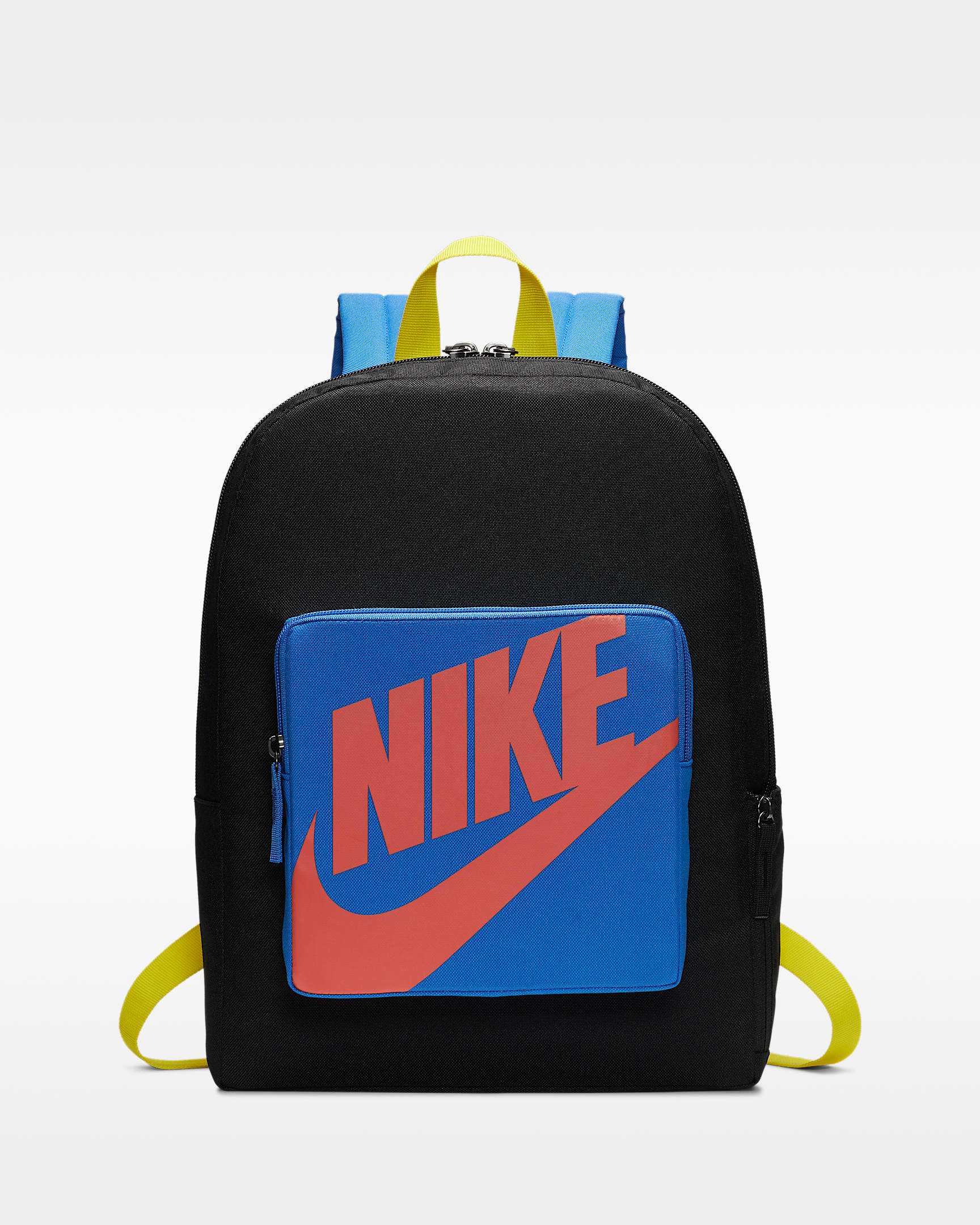 Mochila para niños Nike Classic (16L) - Negro/Azul Pacífico/Brasa mágica