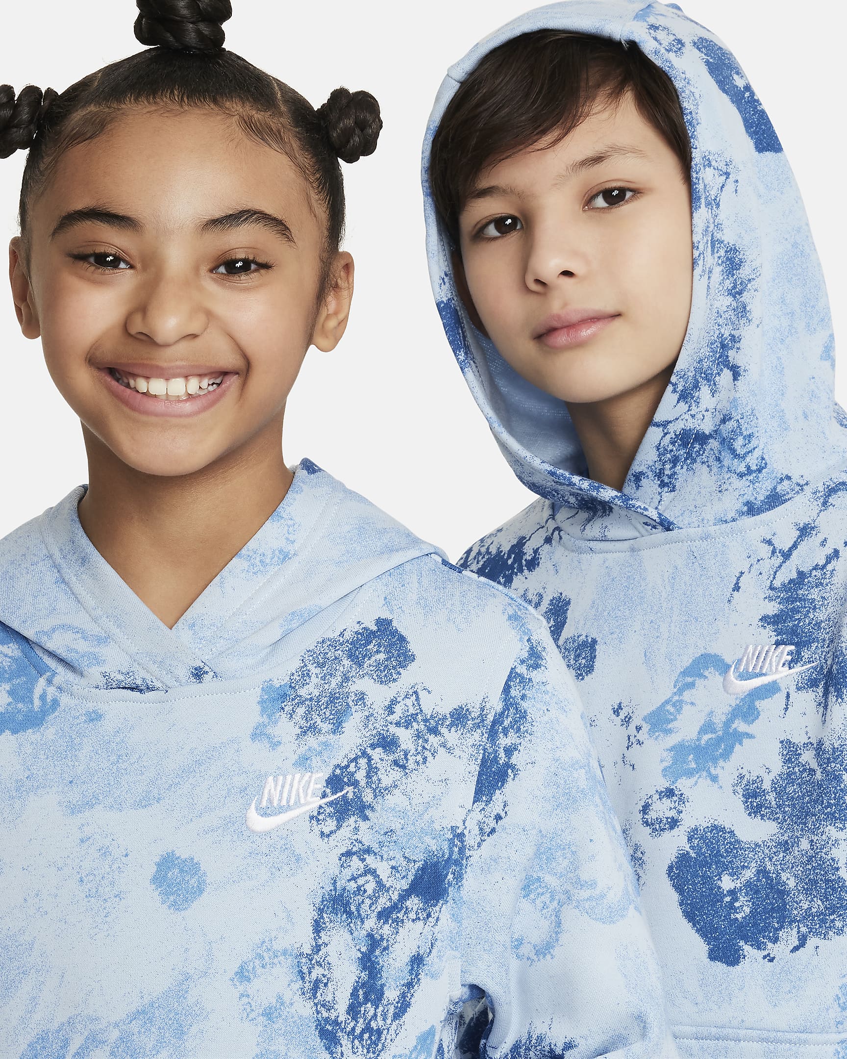 Nike Sportswear Club Fleece Hoodie für ältere Kinder - Light Armory Blue/Weiß