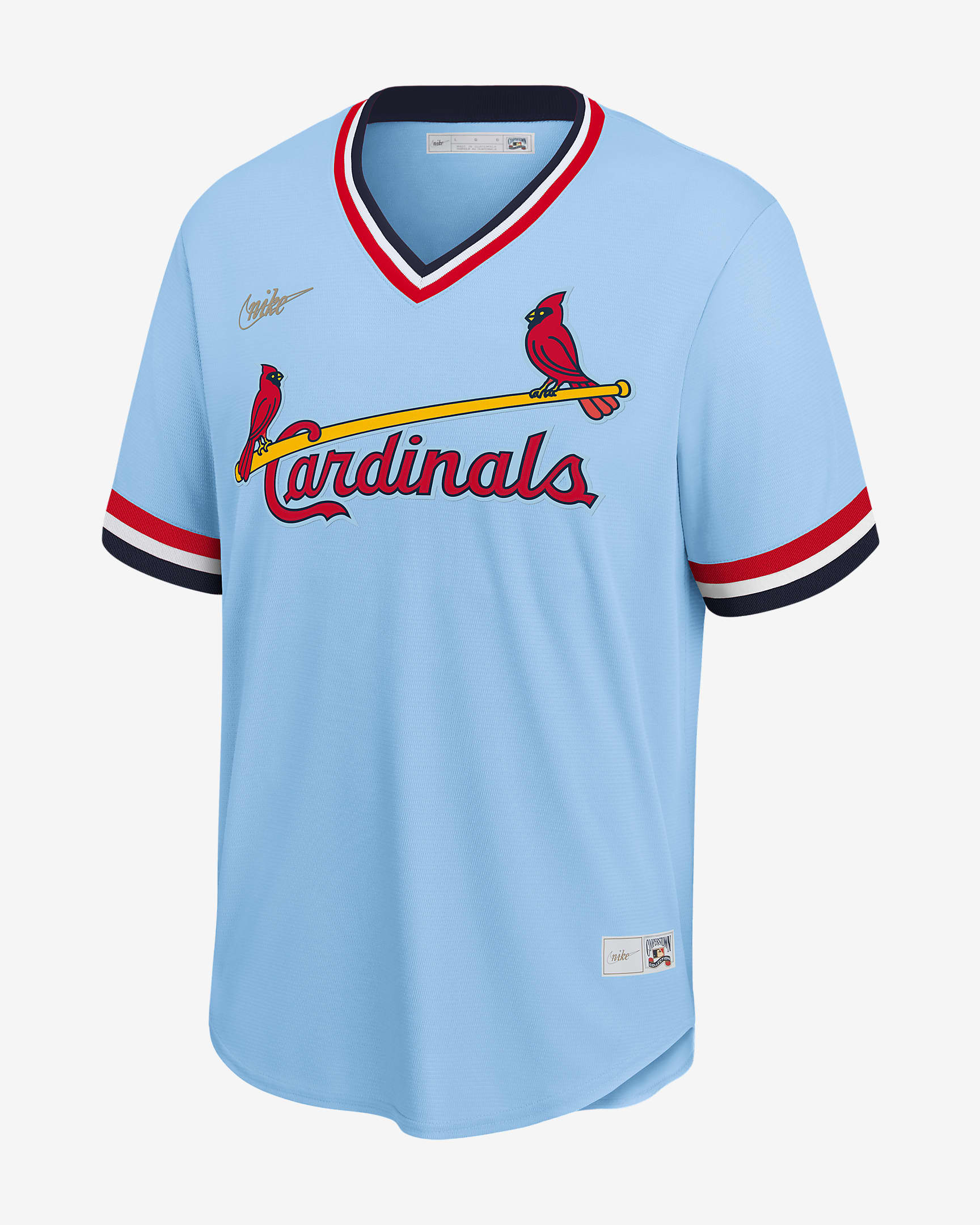 MLB St. Louis Cardinals (Ozzie Smith) Men's Cooperstown Baseball Jersey - Light Blue Heather