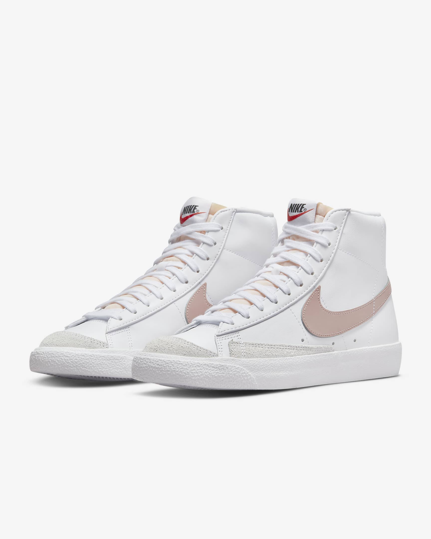 Nike Blazer Mid '77 Women's Shoes - White/Peach/Summit White/Pink Oxford