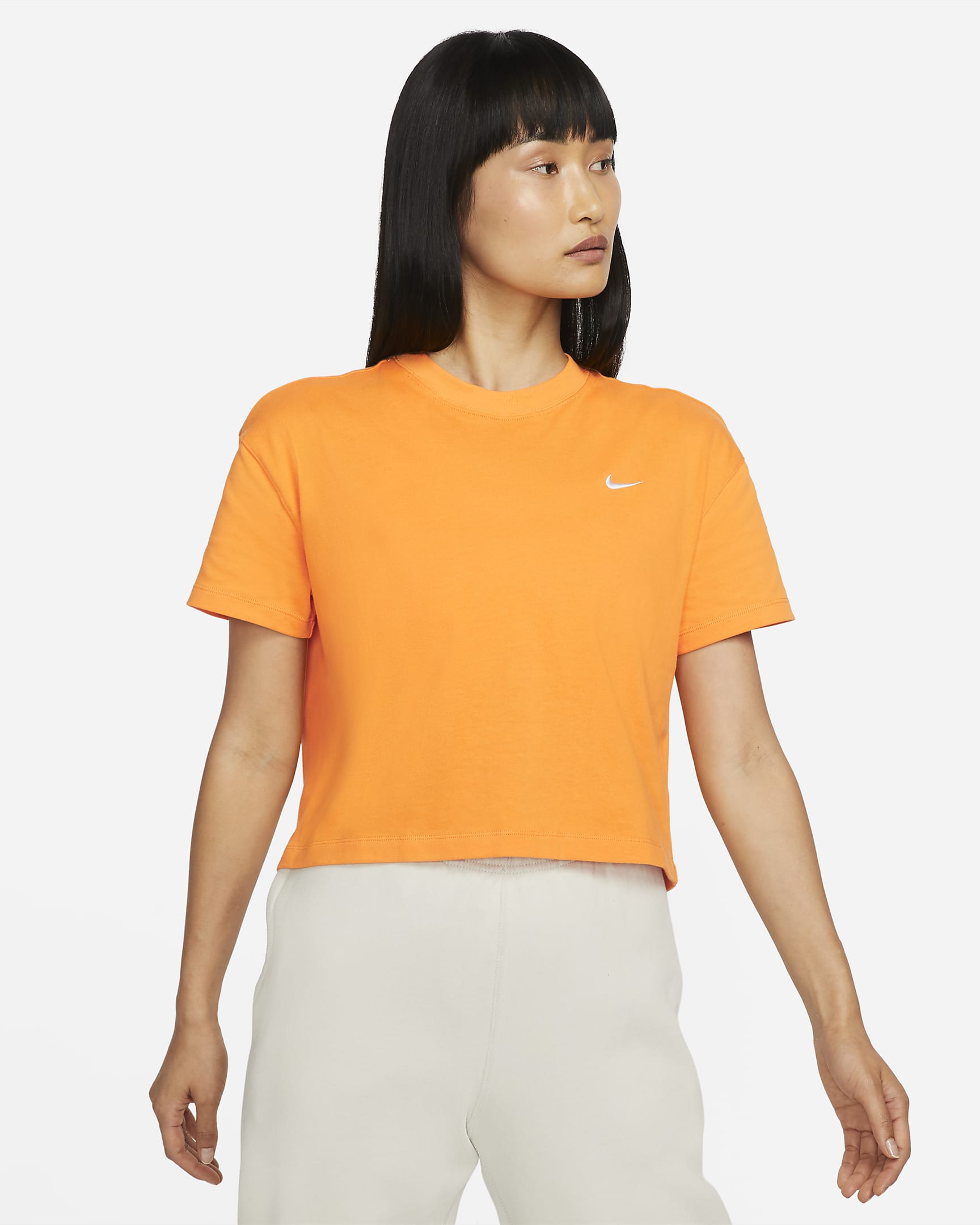 Playera para mujer Nike Solo Swoosh - Fortunella/Blanco