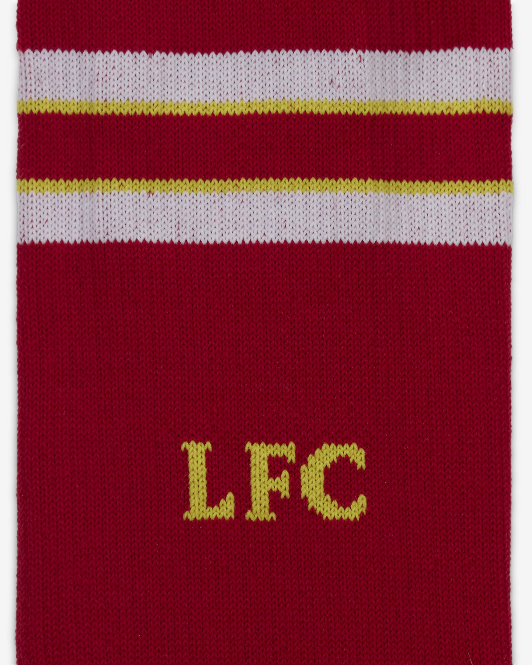 Liverpool FC Strike (hjemme-/bortedrakt) Nike knehøye fotballstrømper - Gym Red/Hvit/Chrome Yellow