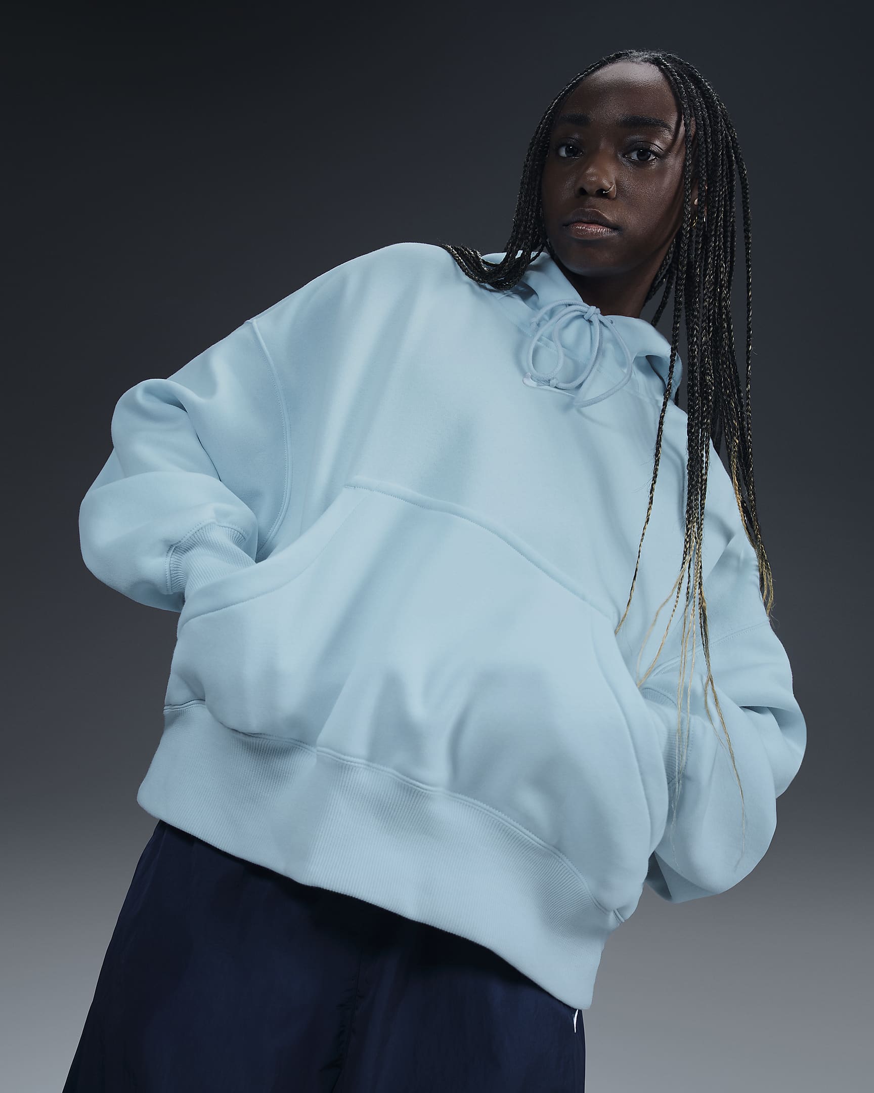 Nike Sportswear Phoenix Fleece Women's Over-Oversized Pullover Hoodie - Glacier Blue/Sail