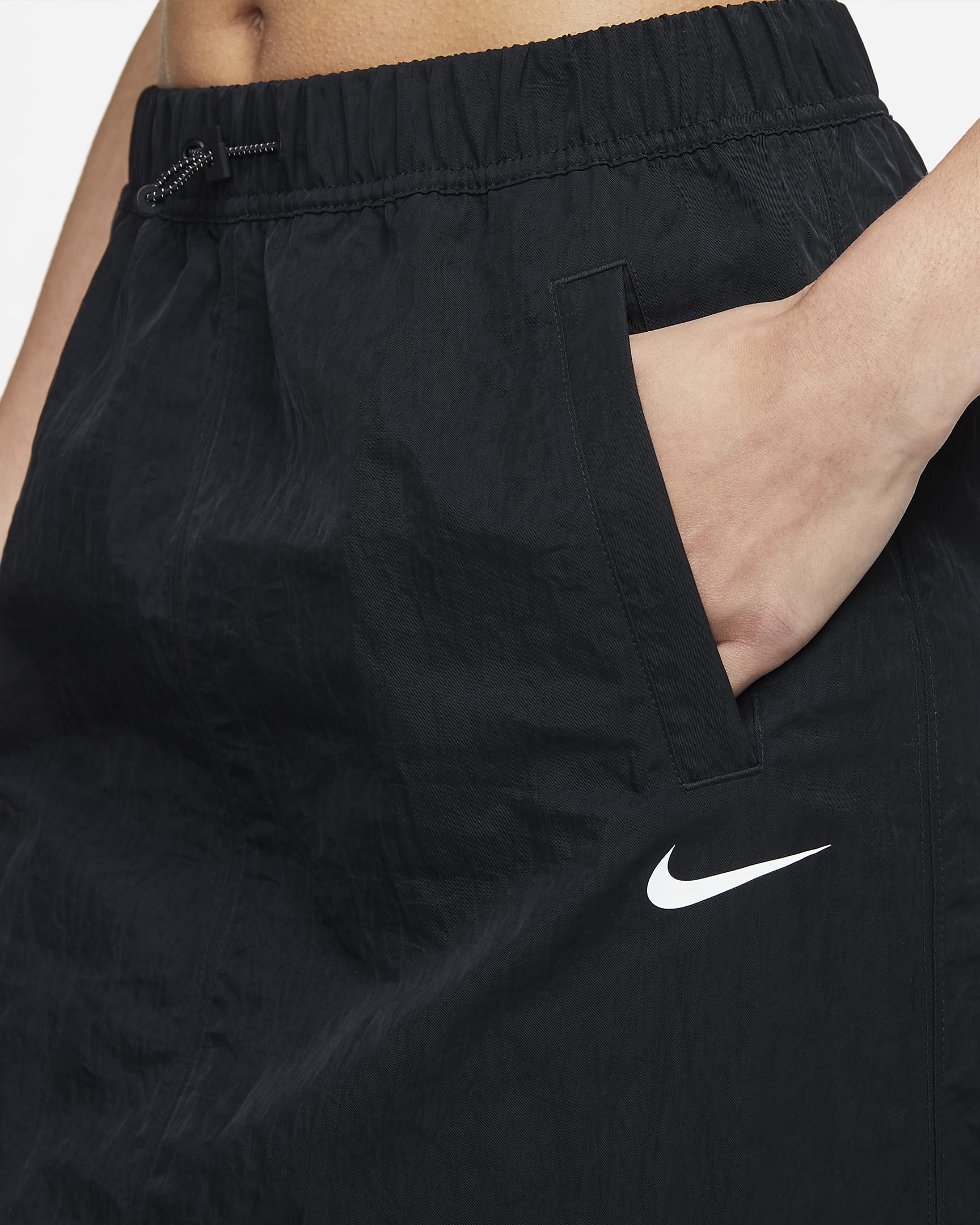 Nike Sportswear Essential Webrock mit hohem Bund für Damen - Schwarz/Weiß