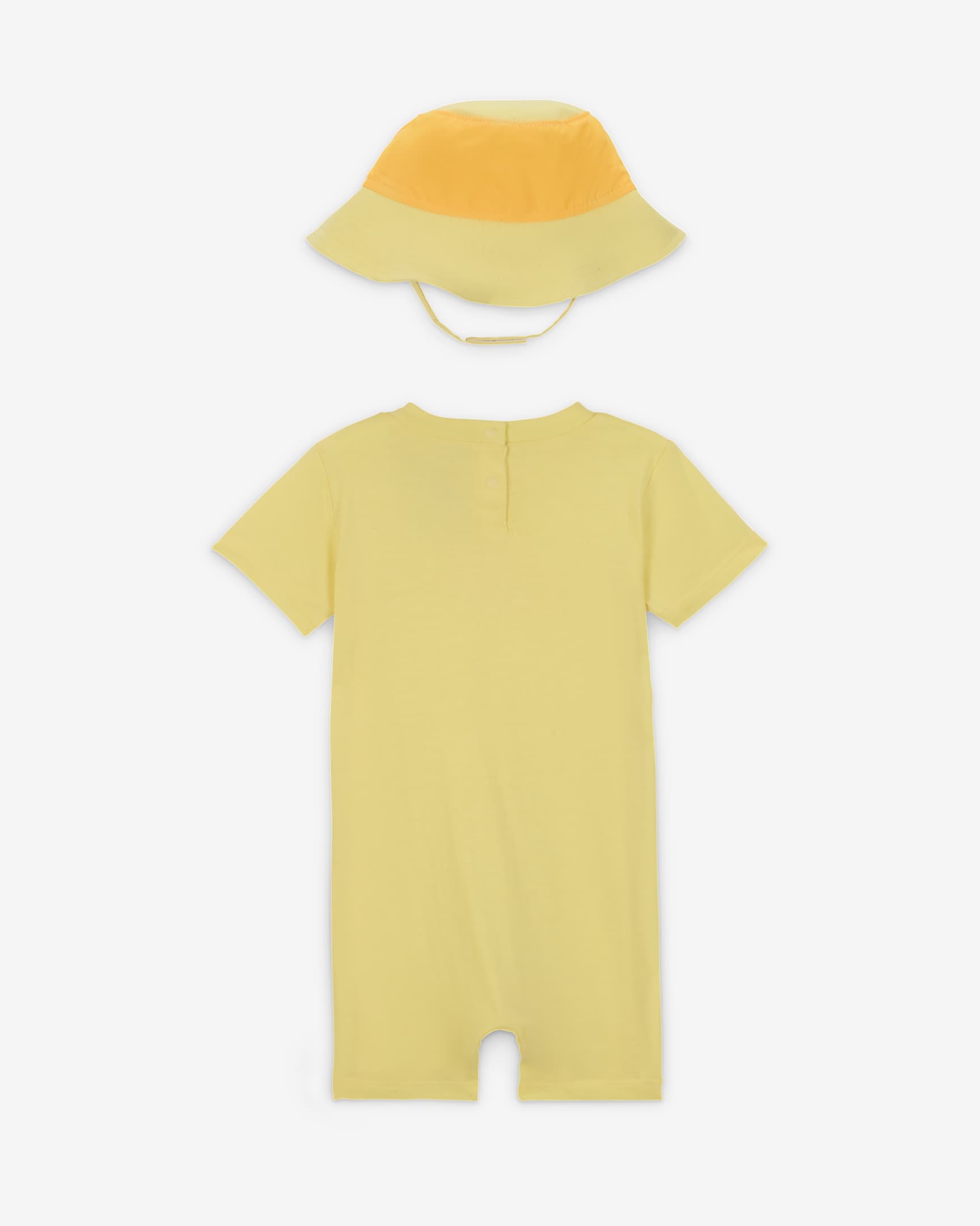 Nike Sportswear PE Baby (12–24M) Romper and Bucket Hat Set - Soft Yellow