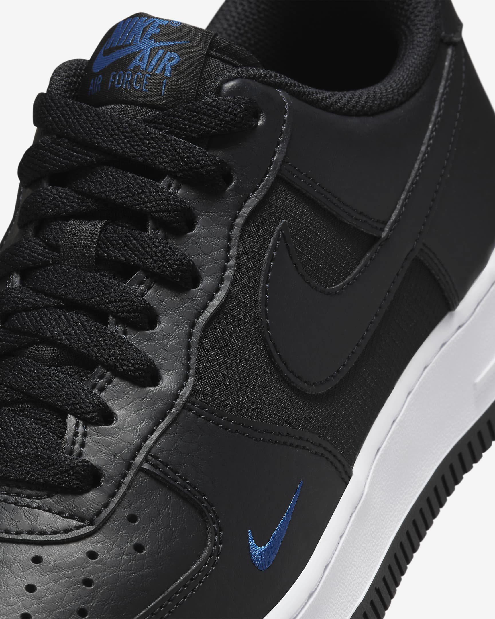 Nike Air Force 1 '07 Men's Shoes - Black/Court Blue/White/Black