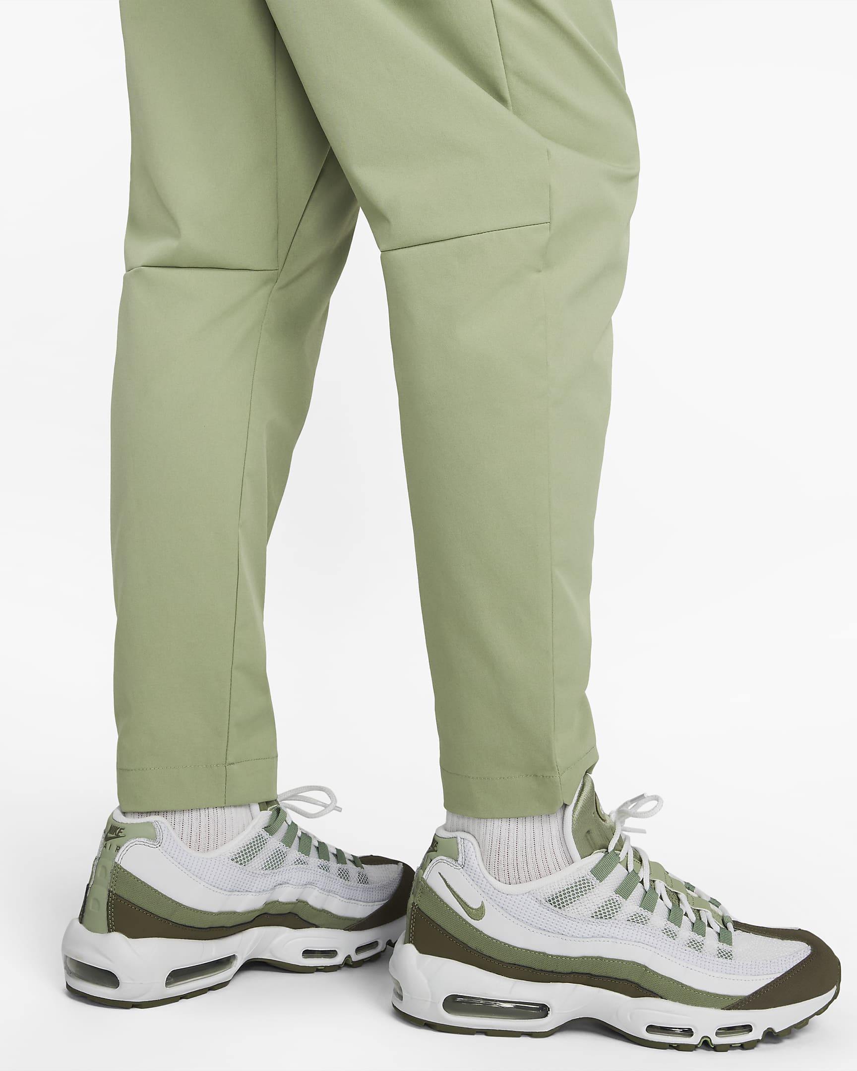 Nike Club Men's Woven Tapered Leg Pants - Oil Green/White