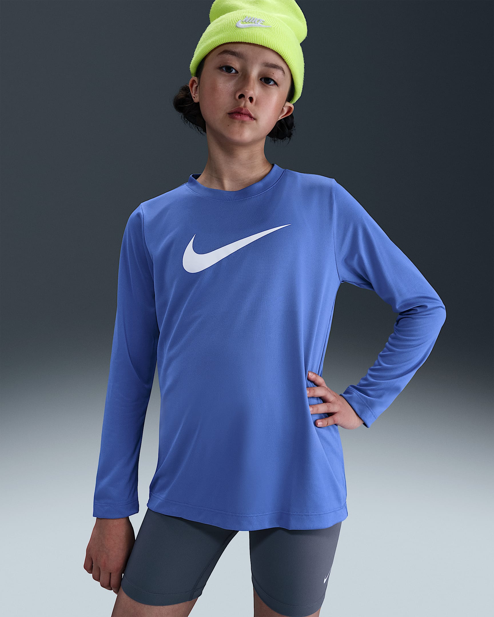 Nike Legend Big Kids' Dri-FIT Long-Sleeve T-Shirt - Comet Blue