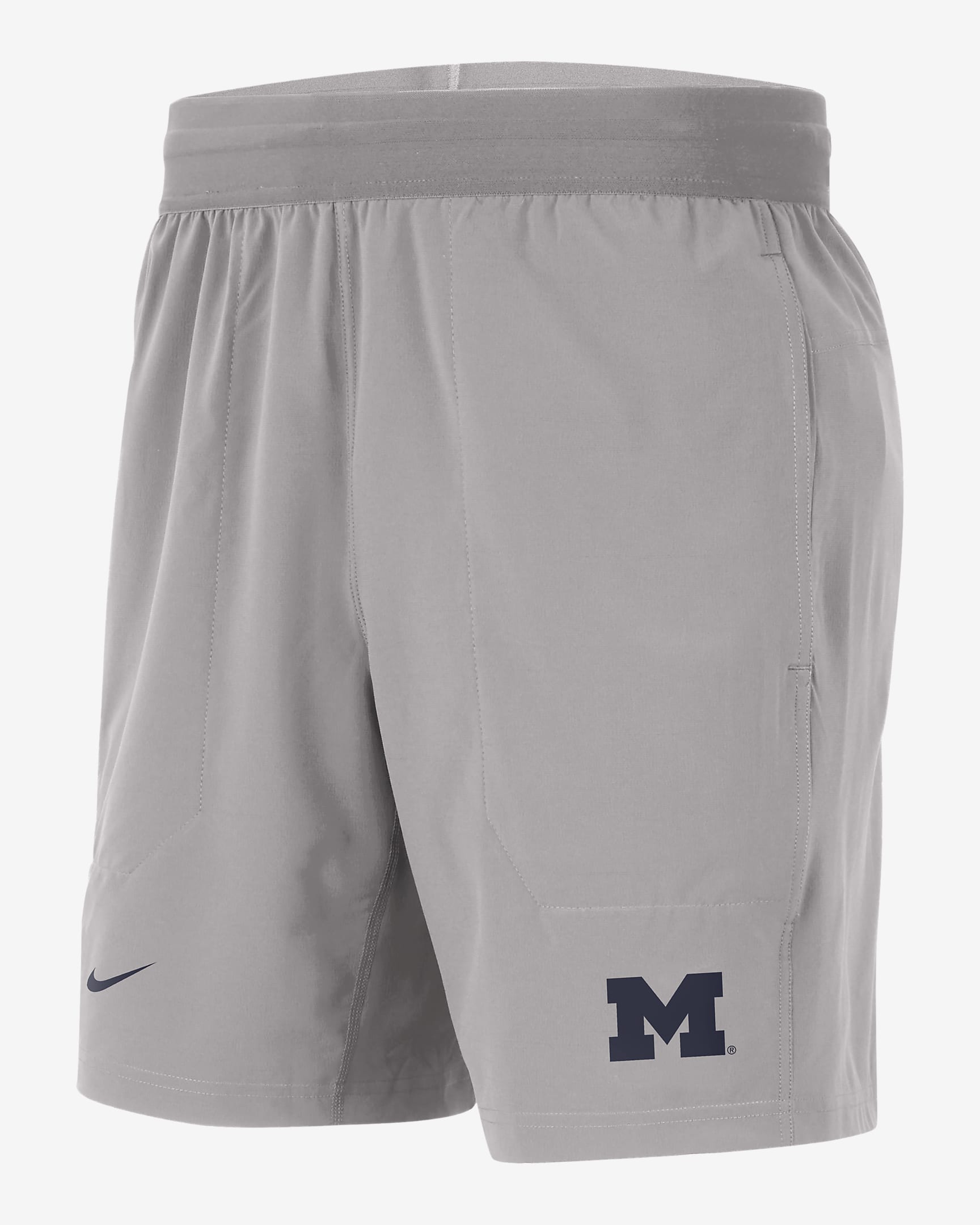 Michigan Men's Nike Dri-FIT College Pocket Shorts - Pewter Grey/College Navy