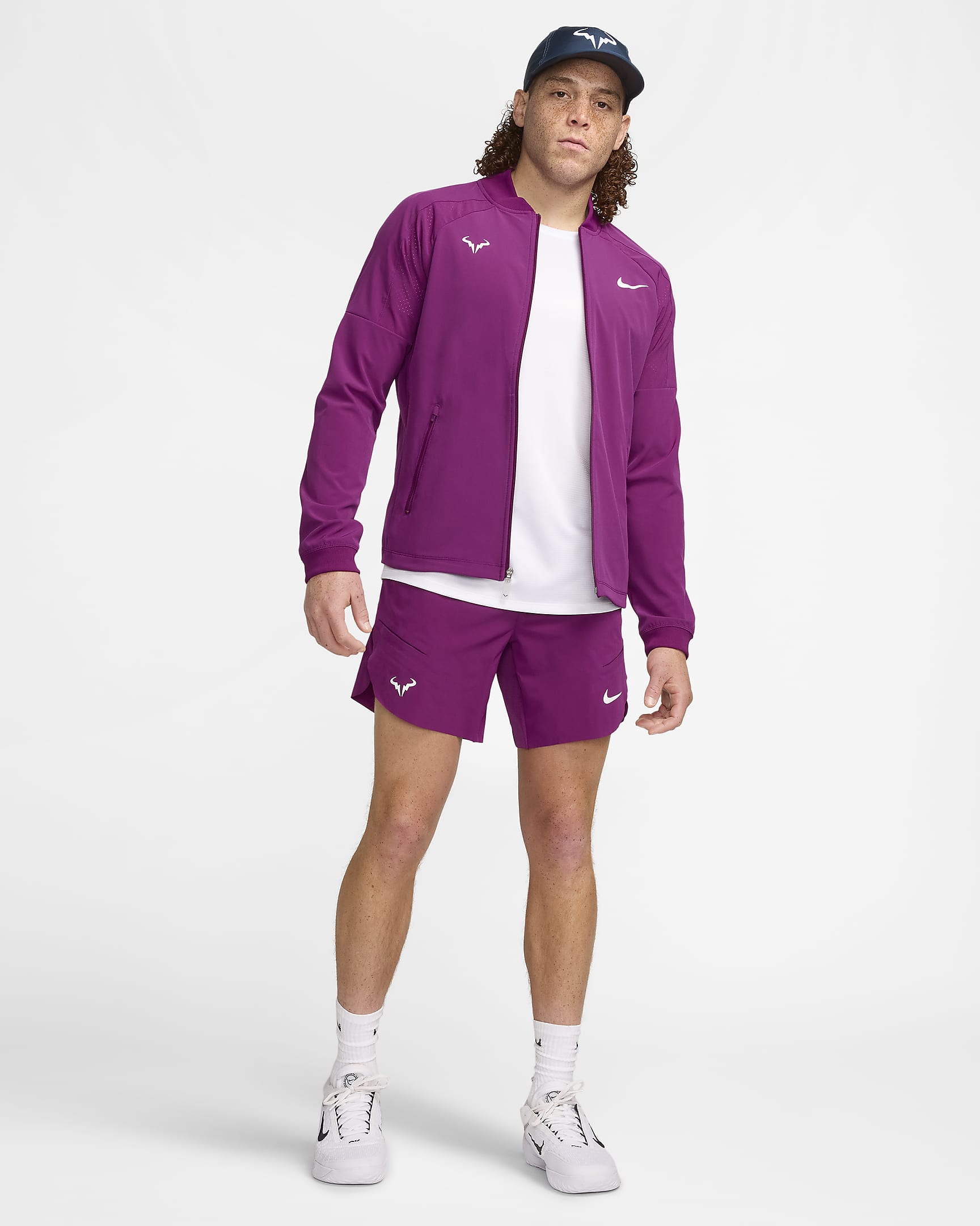 Męskie spodenki tenisowe Nike Dri-FIT ADV Rafa 18 cm - Sangria/Biel