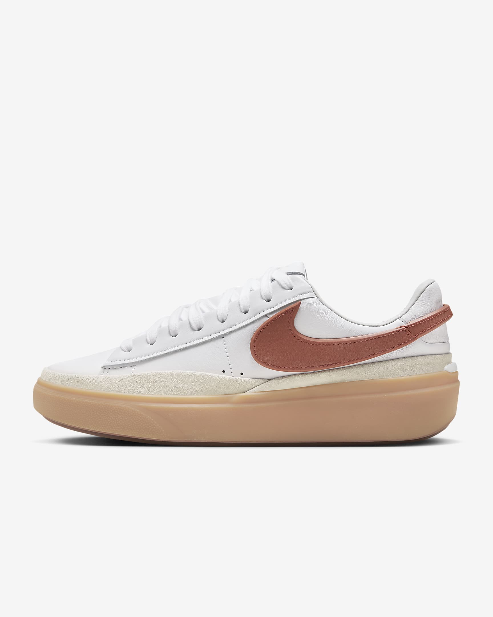 Nike Blazer Phantom Low Men's Shoes - White/Summit White/Gum Yellow/Dark Russet