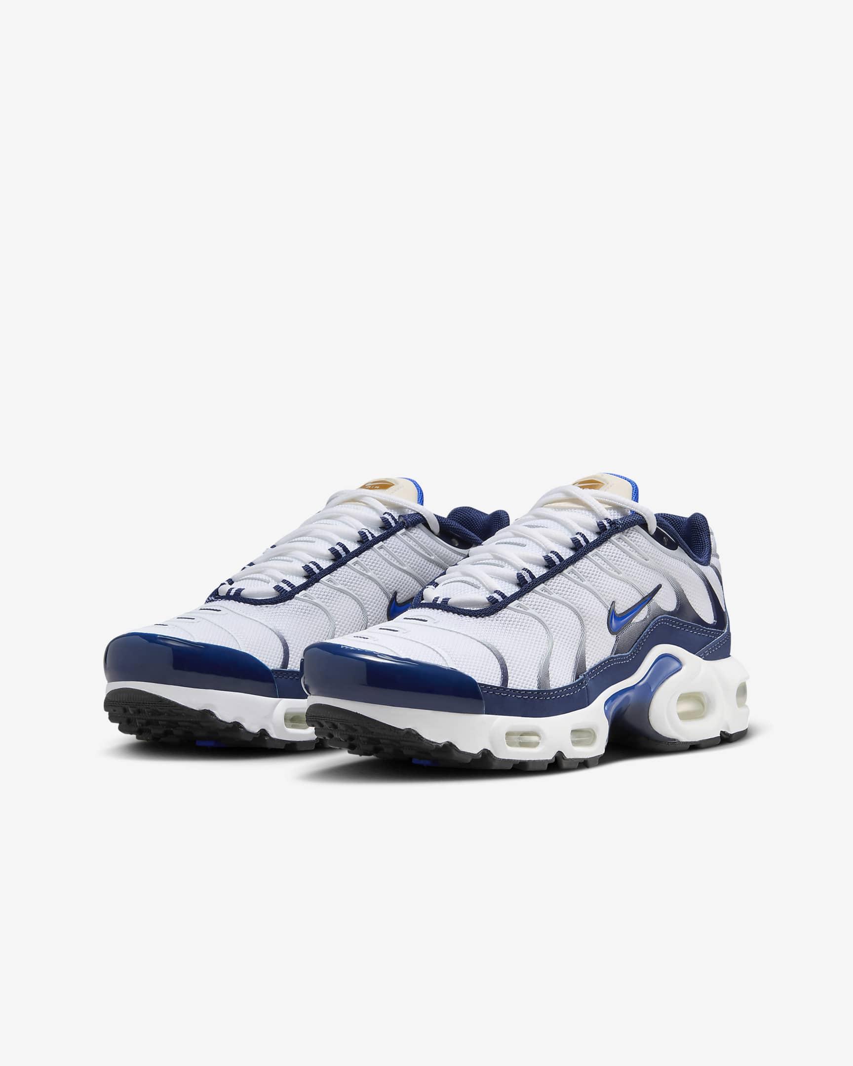 Bota Nike Air Max Plus pro větší děti - Bílá/Midnight Navy/Bronzine/Hyper Royal