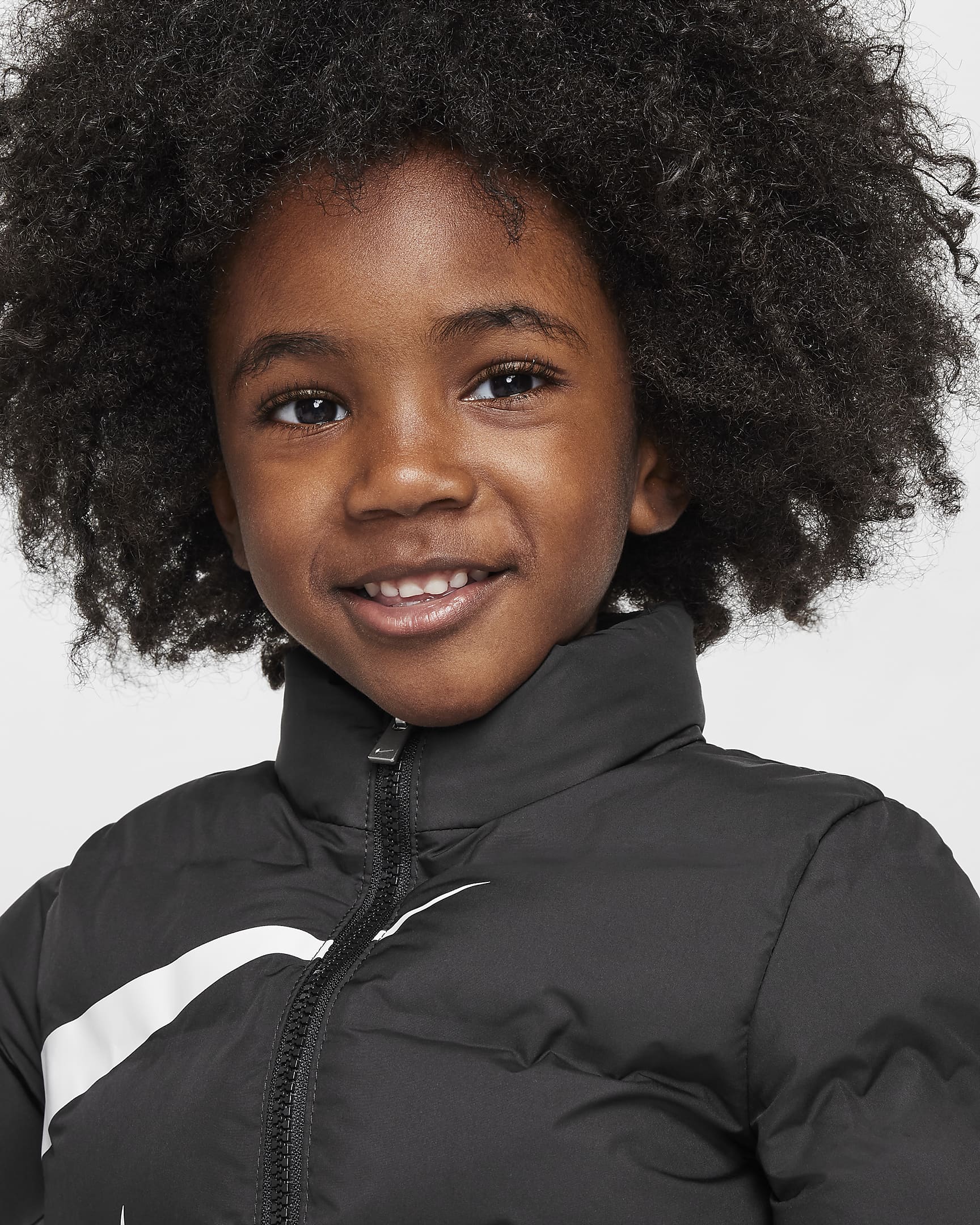 Nike Toddler Wrapped Swoosh Debossed Quilted Jacket - Black