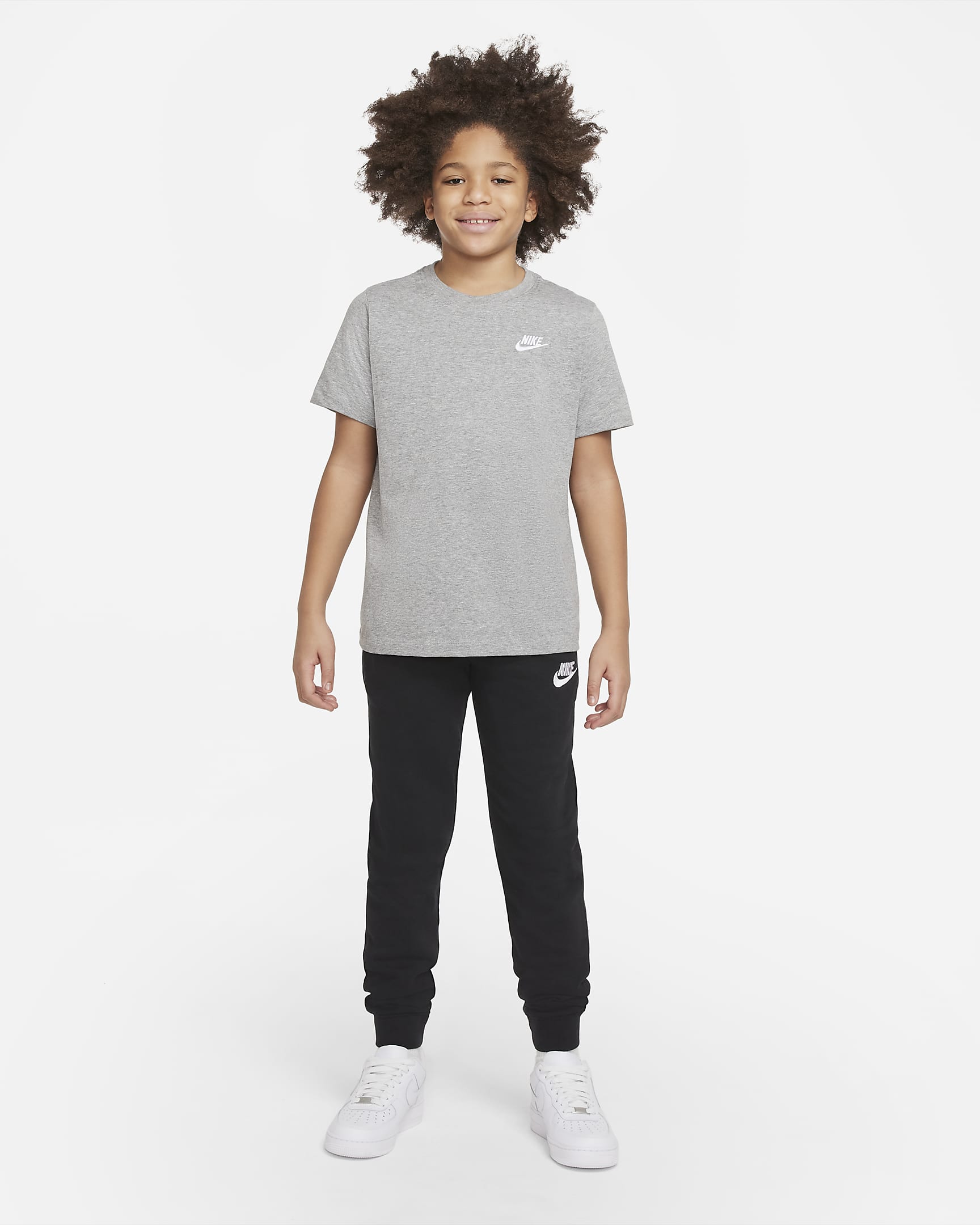 Nike Sportswear T-Shirt für ältere Kinder - Dark Grey Heather/Weiß