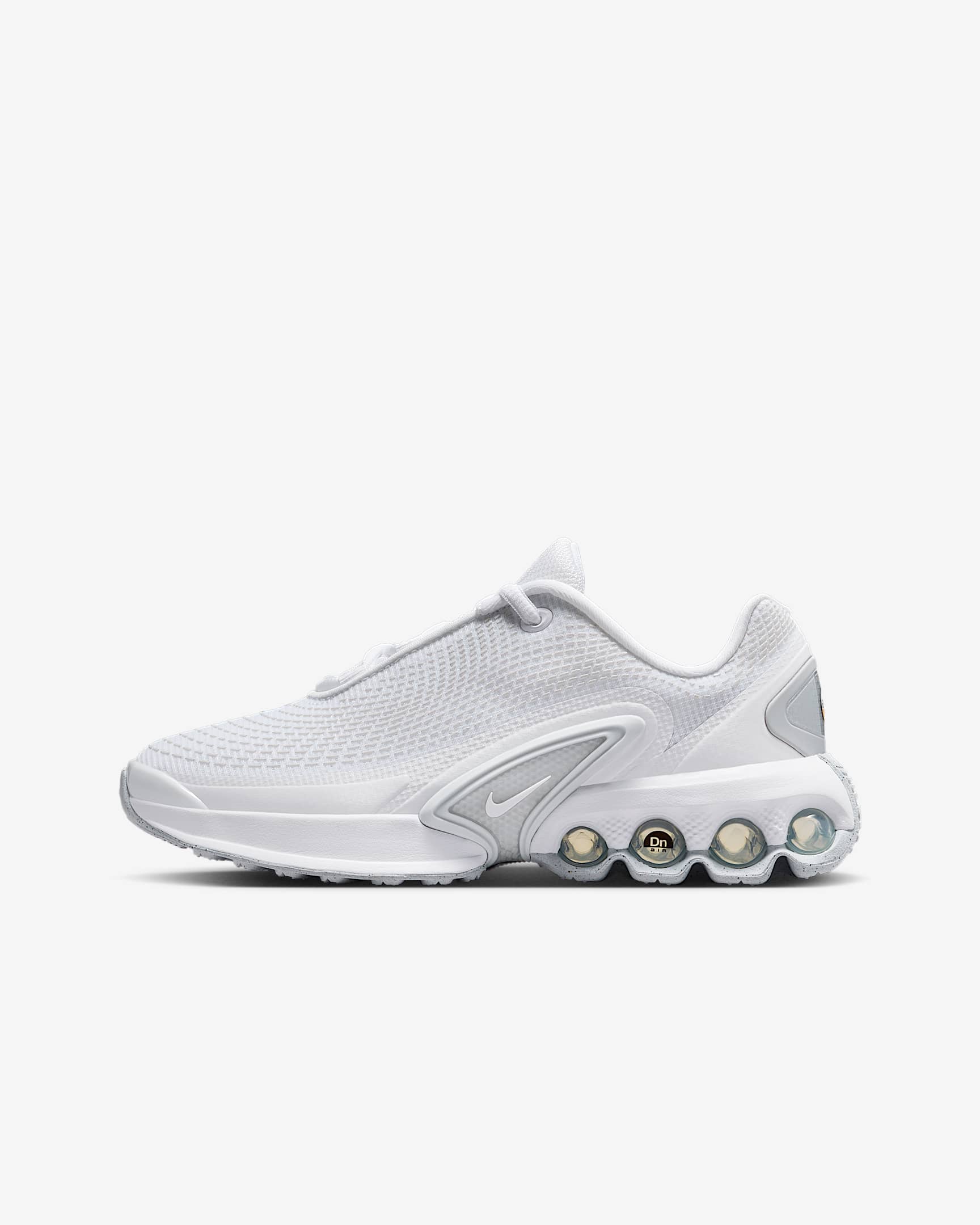 Nike Air Max Dn Big Kids' Shoes - White/White/Metallic Silver/White