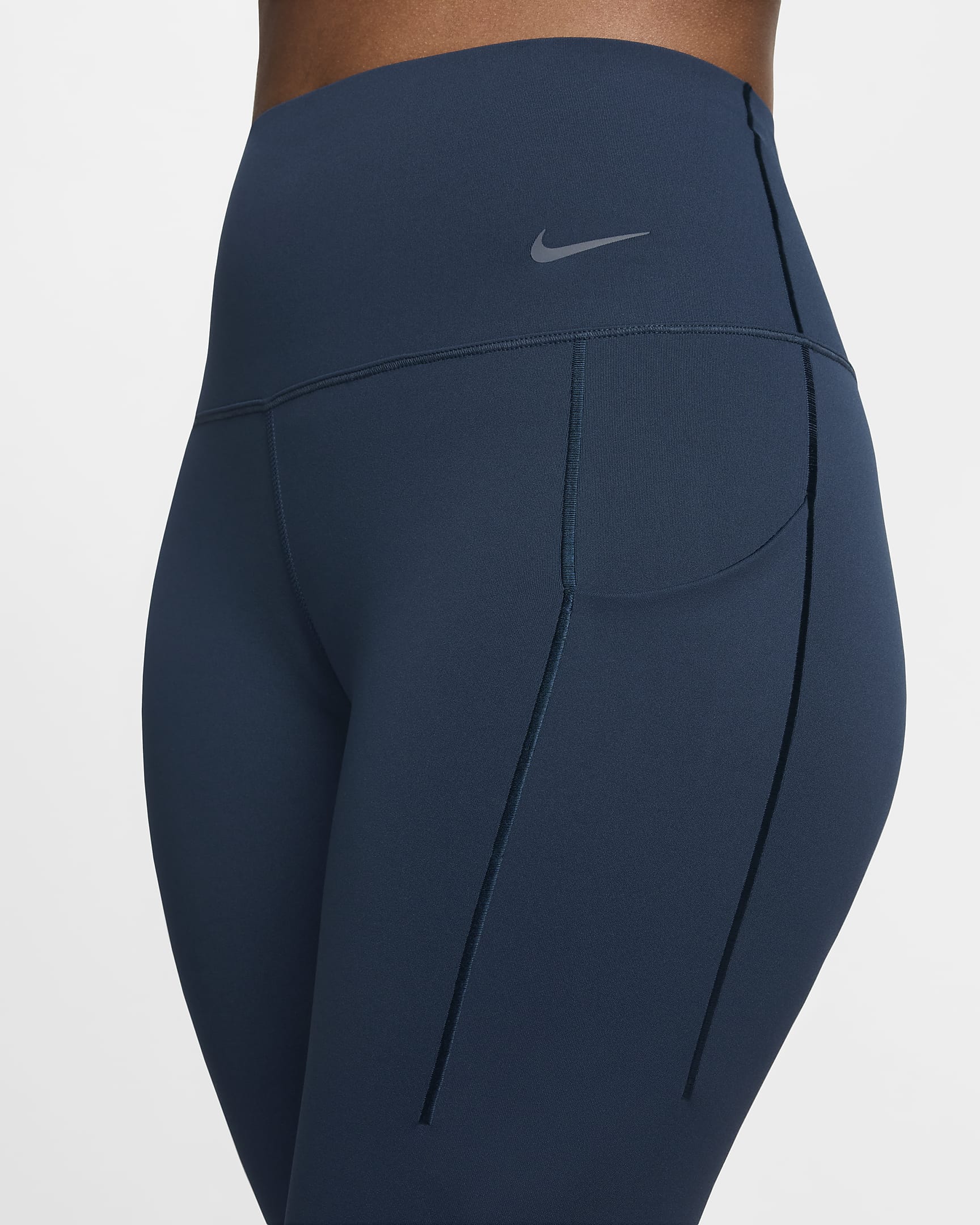 Nike Universa Women's Medium-Support High-Waisted Full-Length Leggings with Pockets - Armoury Navy/Black