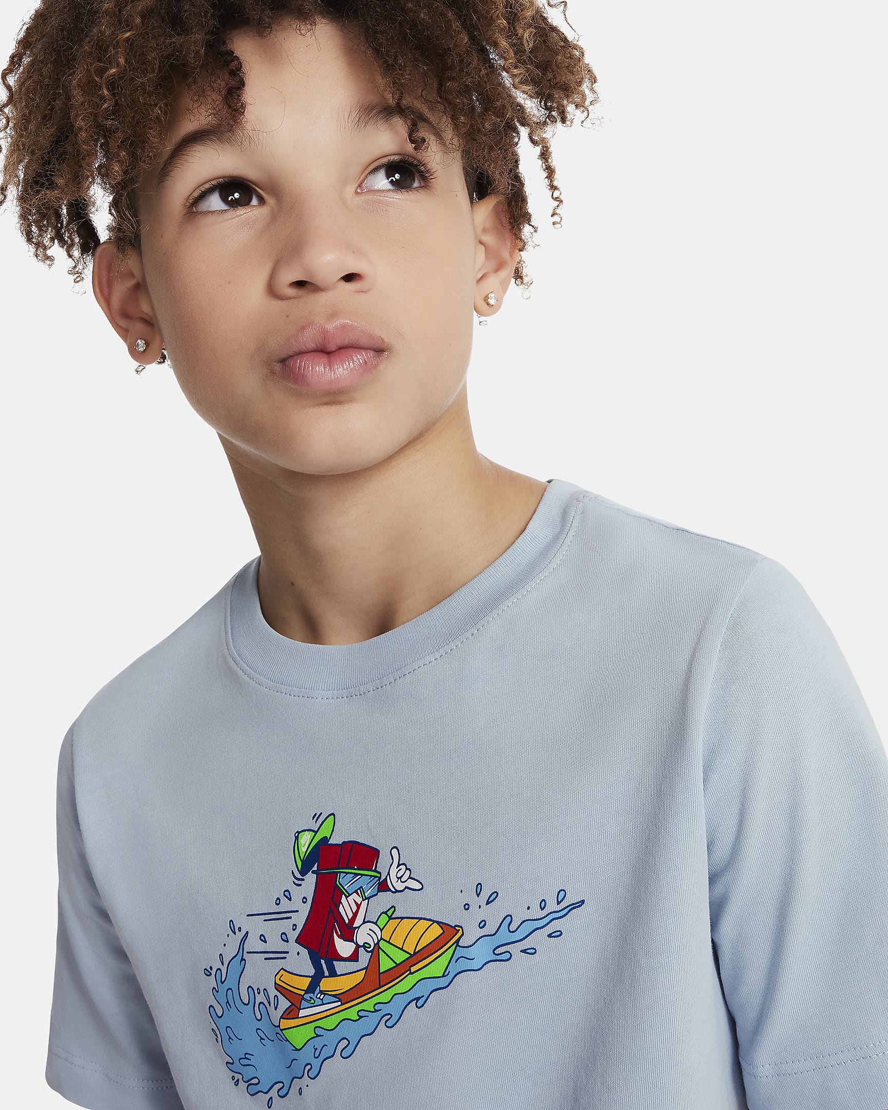 Playera para niños talla grande Nike Sportswear - Azul militar claro