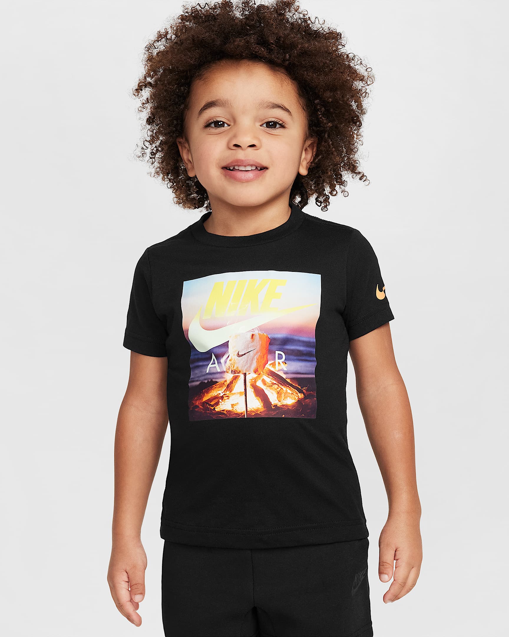 Playera S'mores Photo infantil Nike - Negro