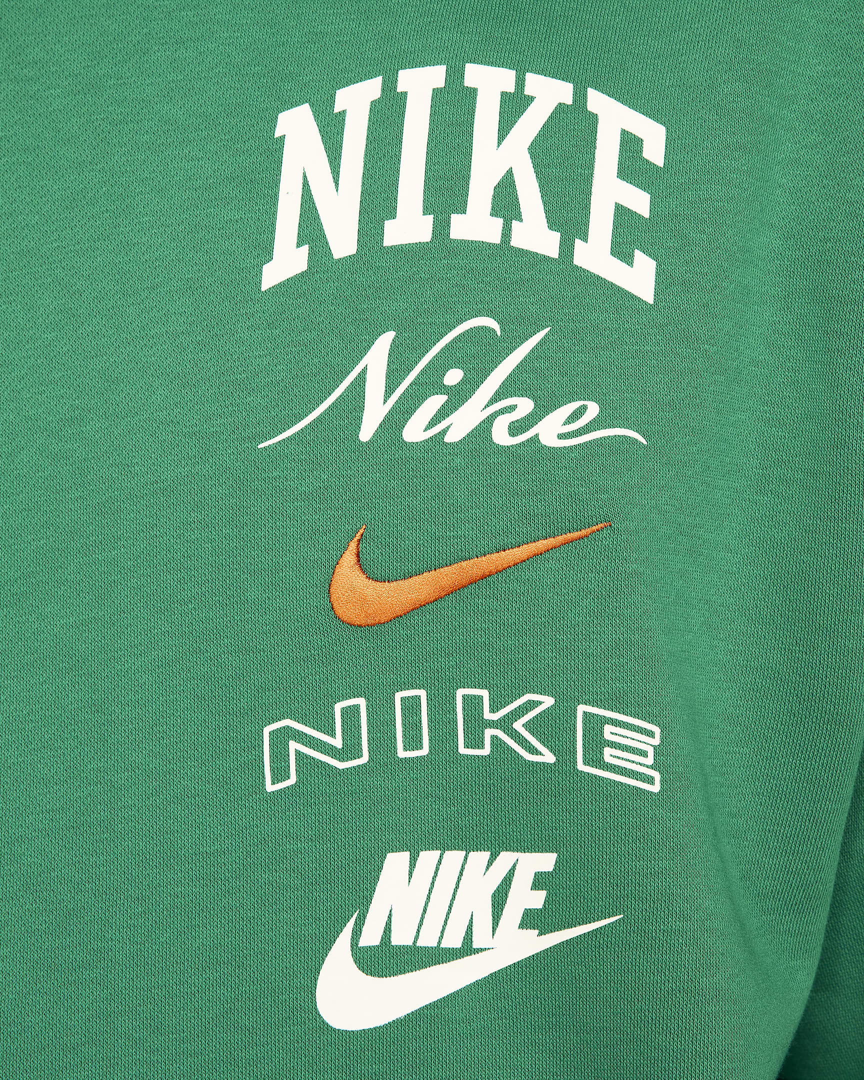 Hoodie pullover Nike Club Fleece para homem - Malachite/Laranja Safety