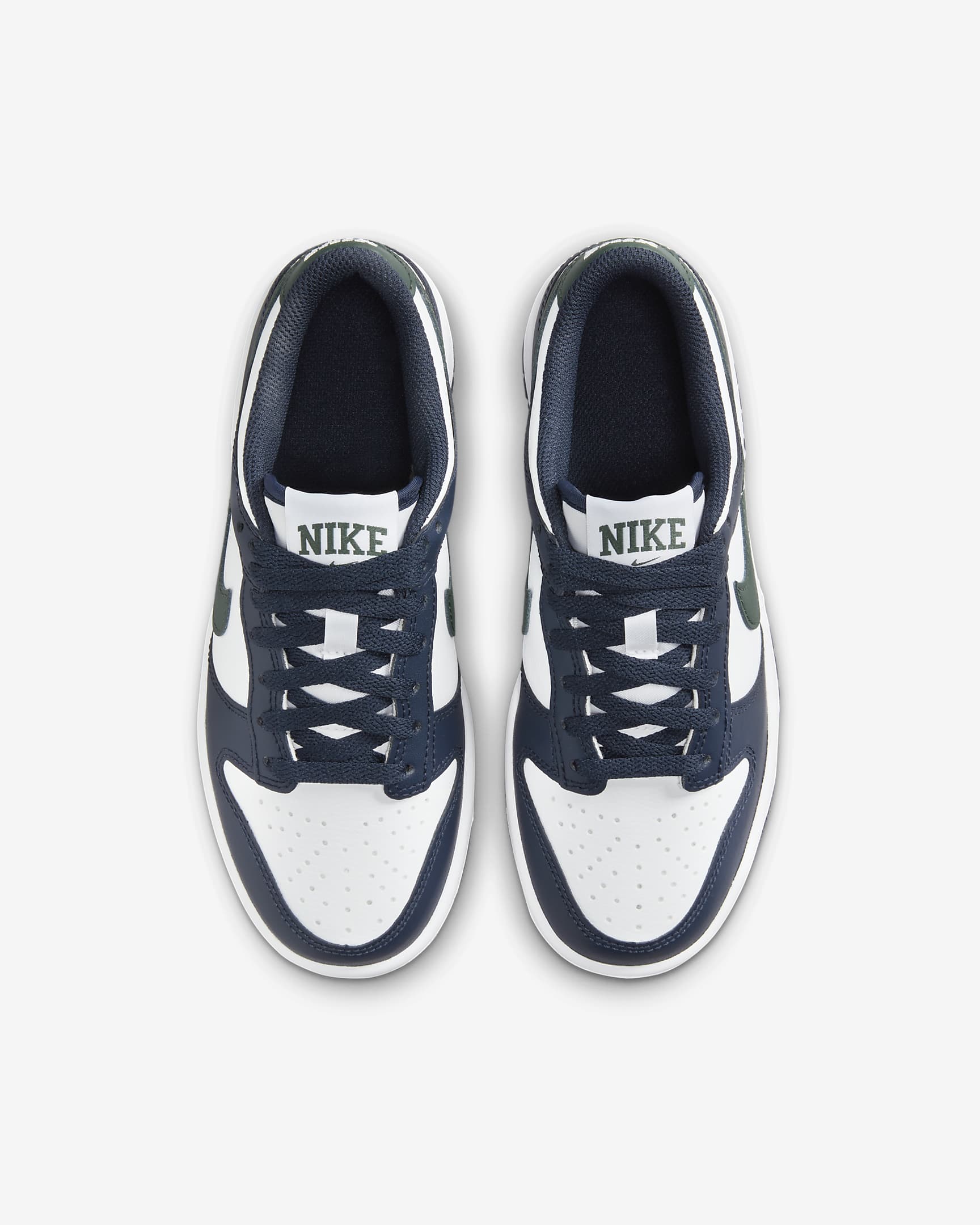 Nike Dunk Low Big Kids' Shoes - Obsidian/White/Vintage Green