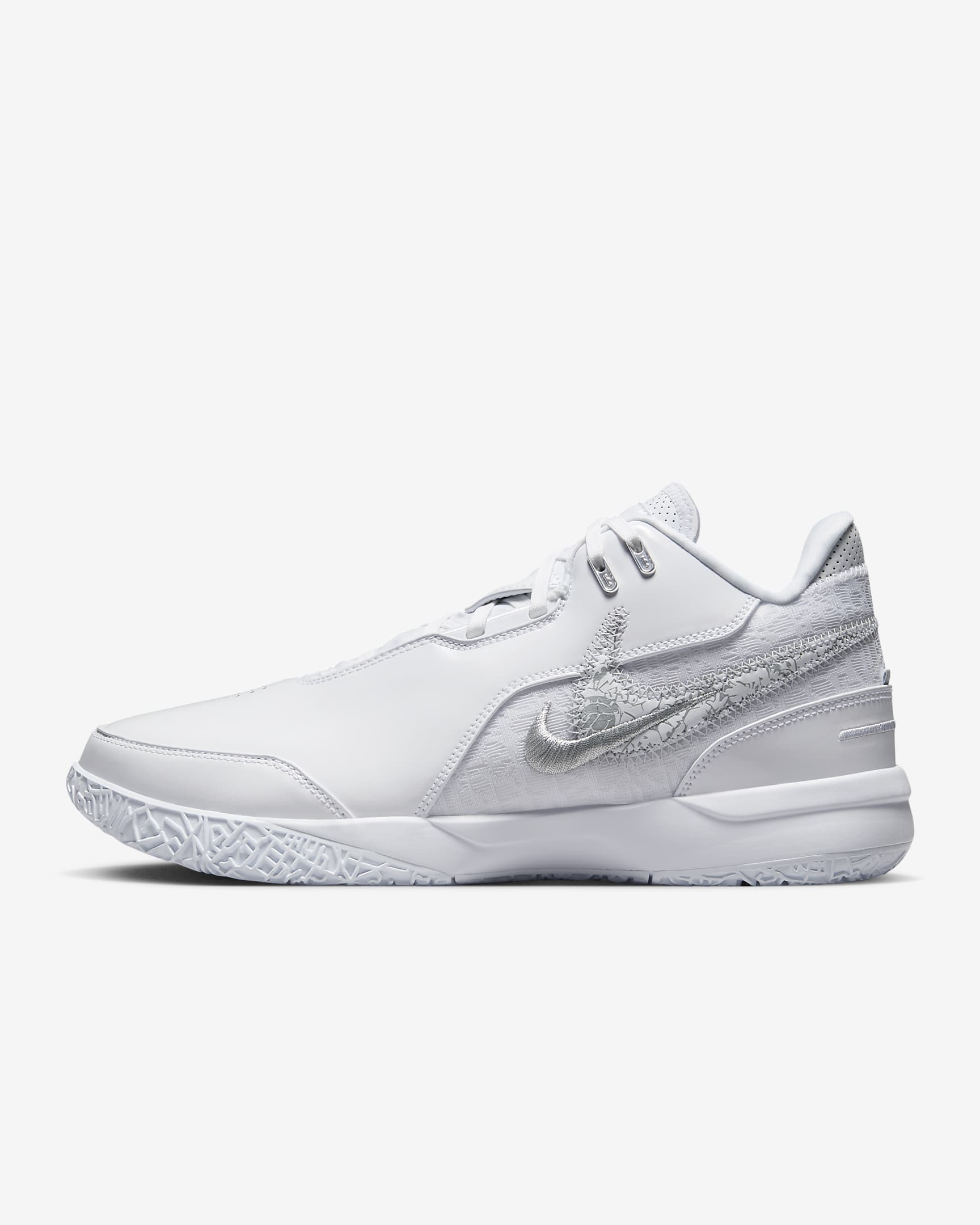 LeBron NXXT Gen AMPD Basketball Shoes - White/Metallic Silver/Light Smoke Grey