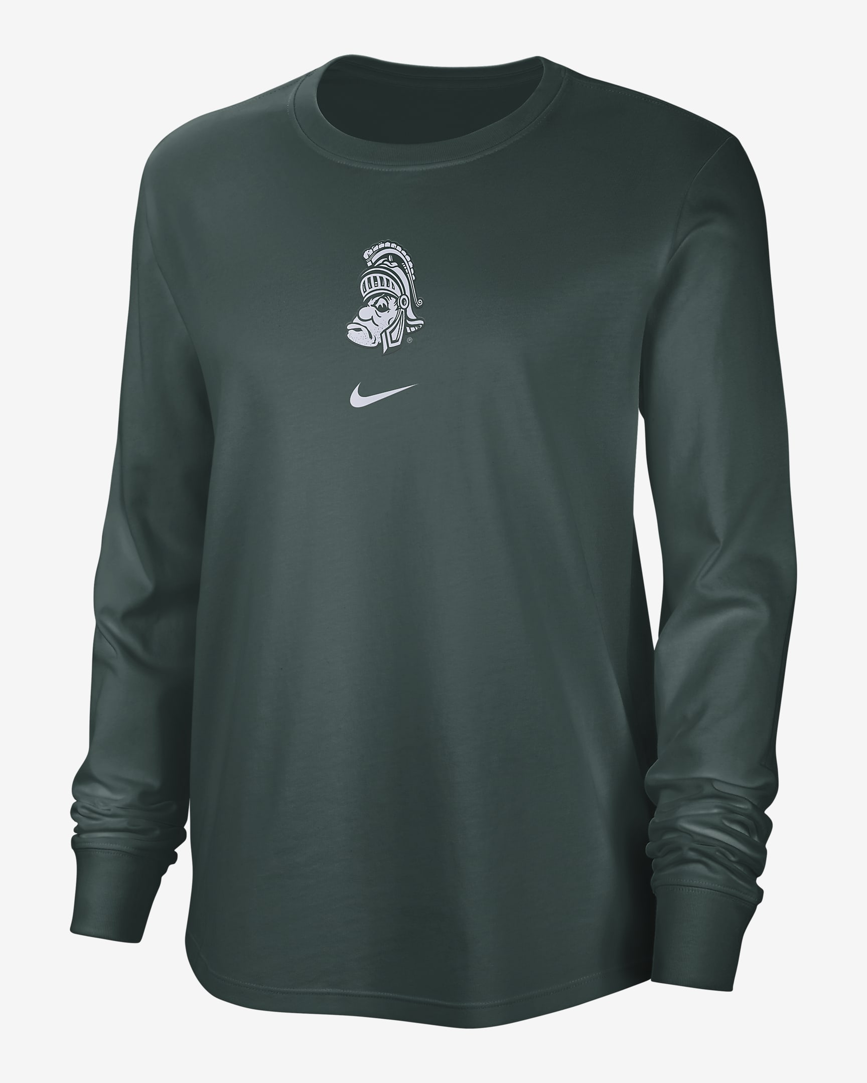 Michigan State Women's Nike College Crew-Neck Long-Sleeve T-Shirt - Pro Green