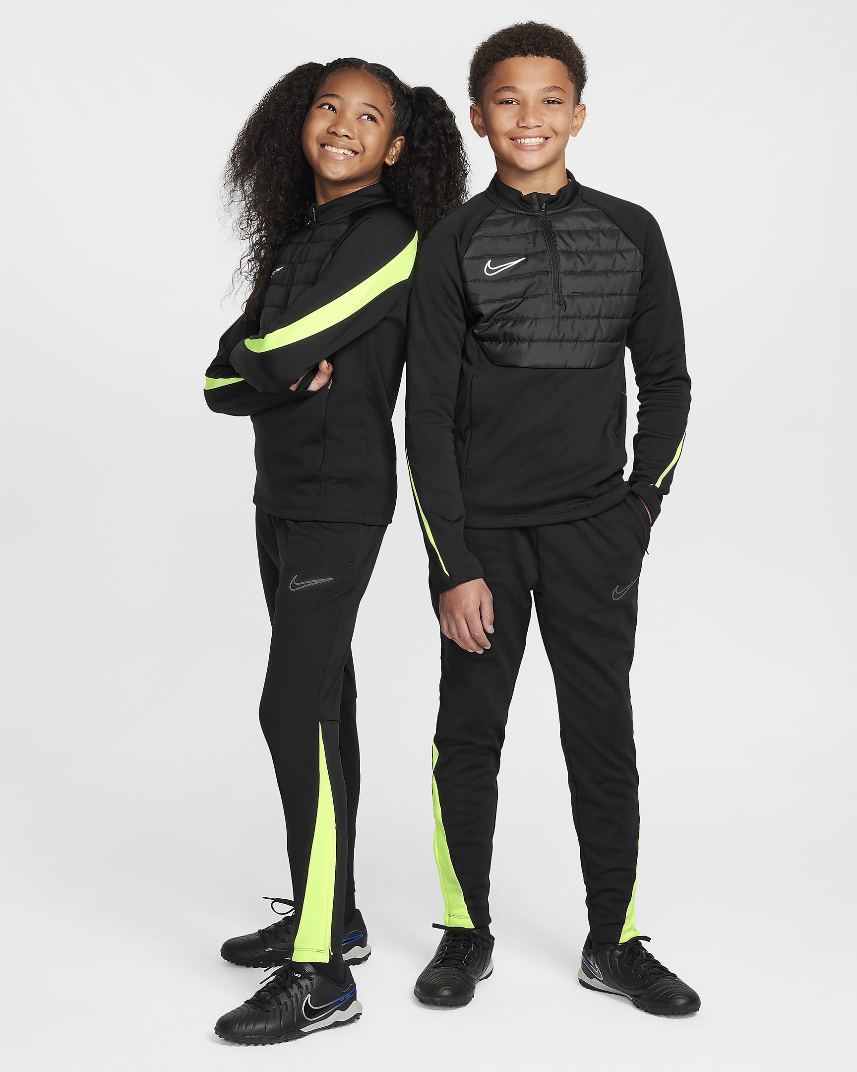 Pantalon de foot Nike Therma-FIT Academy pour ado - Noir/Volt