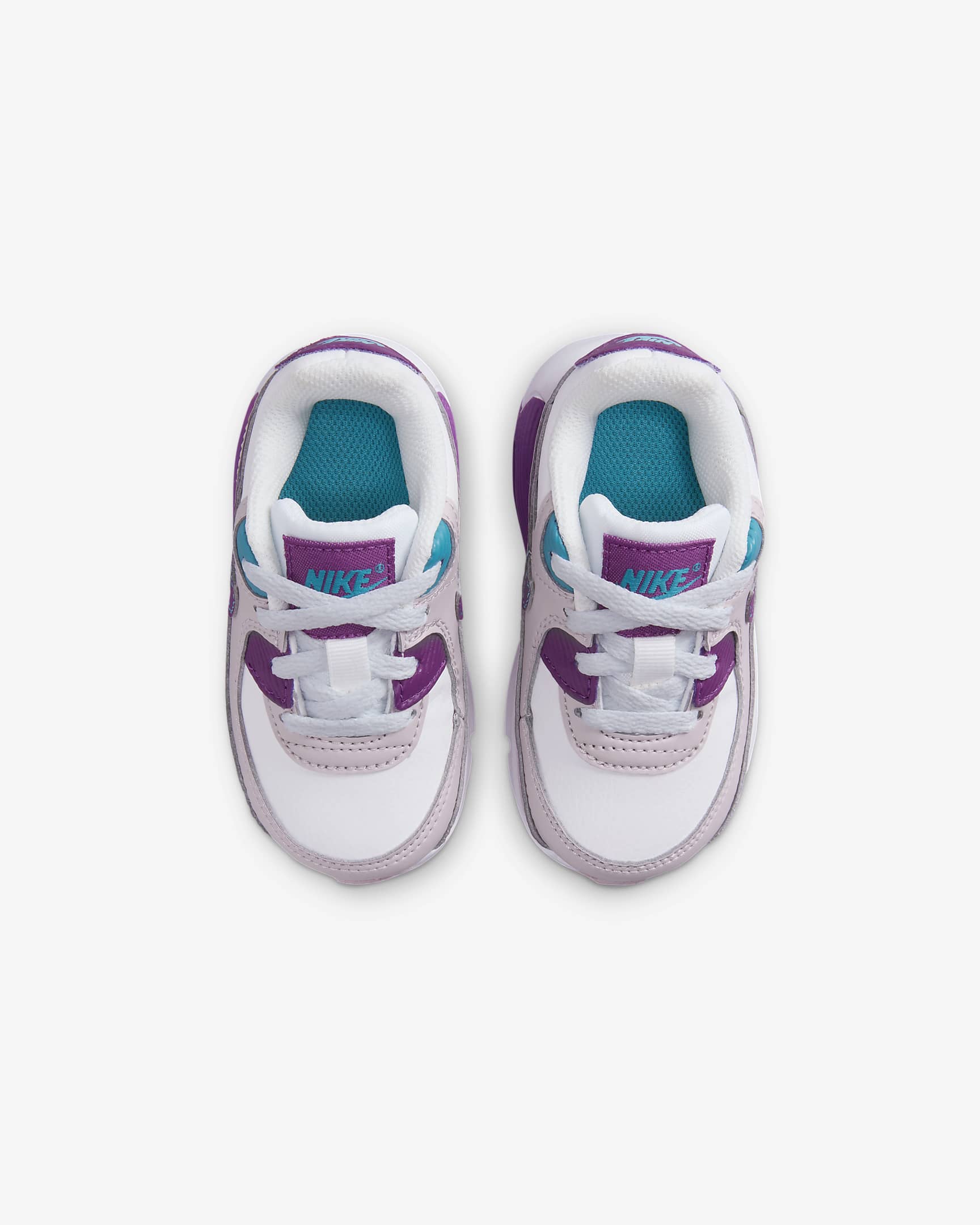 Nike Air Max 90 LTR 嬰幼兒鞋款 - Summit White/Platinum Violet/Aquamarine/Viotech