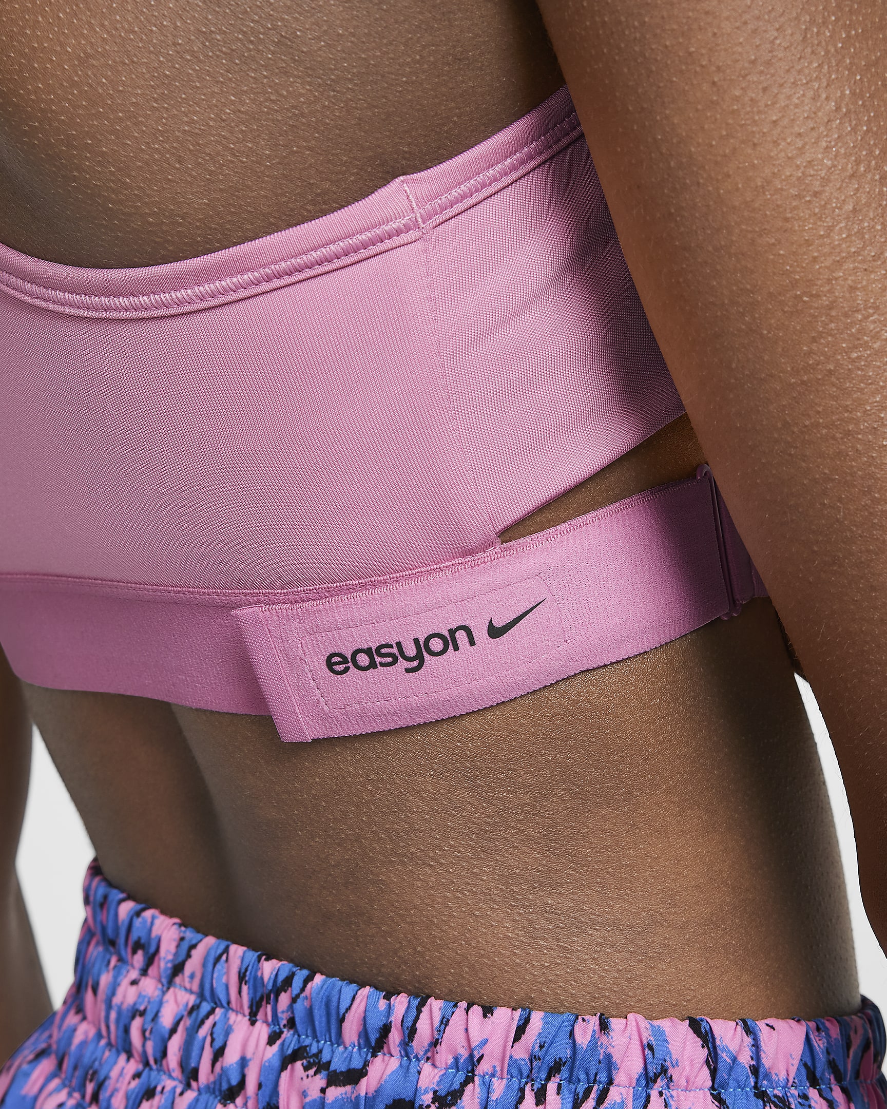 Nike Swoosh EasyOn Big Kids' (Girls') Sports Bra - Magic Flamingo/White