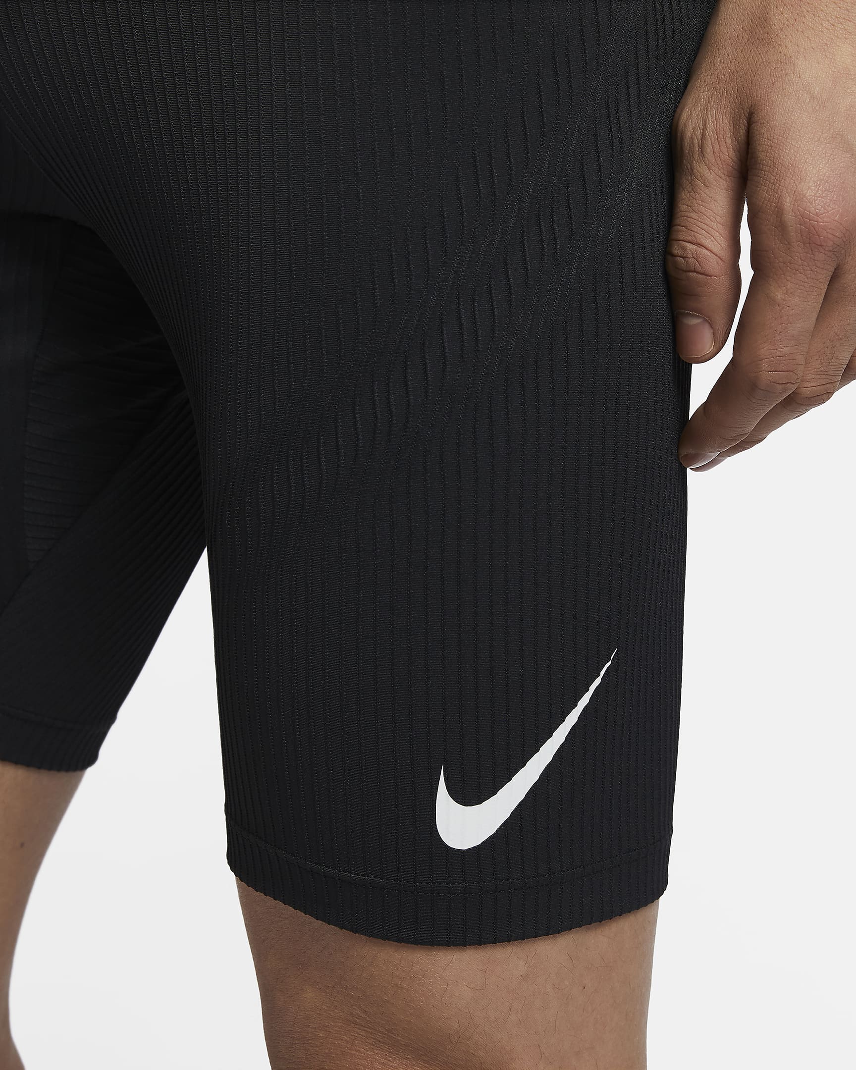 Nike AeroSwift Men's Dri-FIT ADV Running 1/2-Length Tights - Black/Summit White