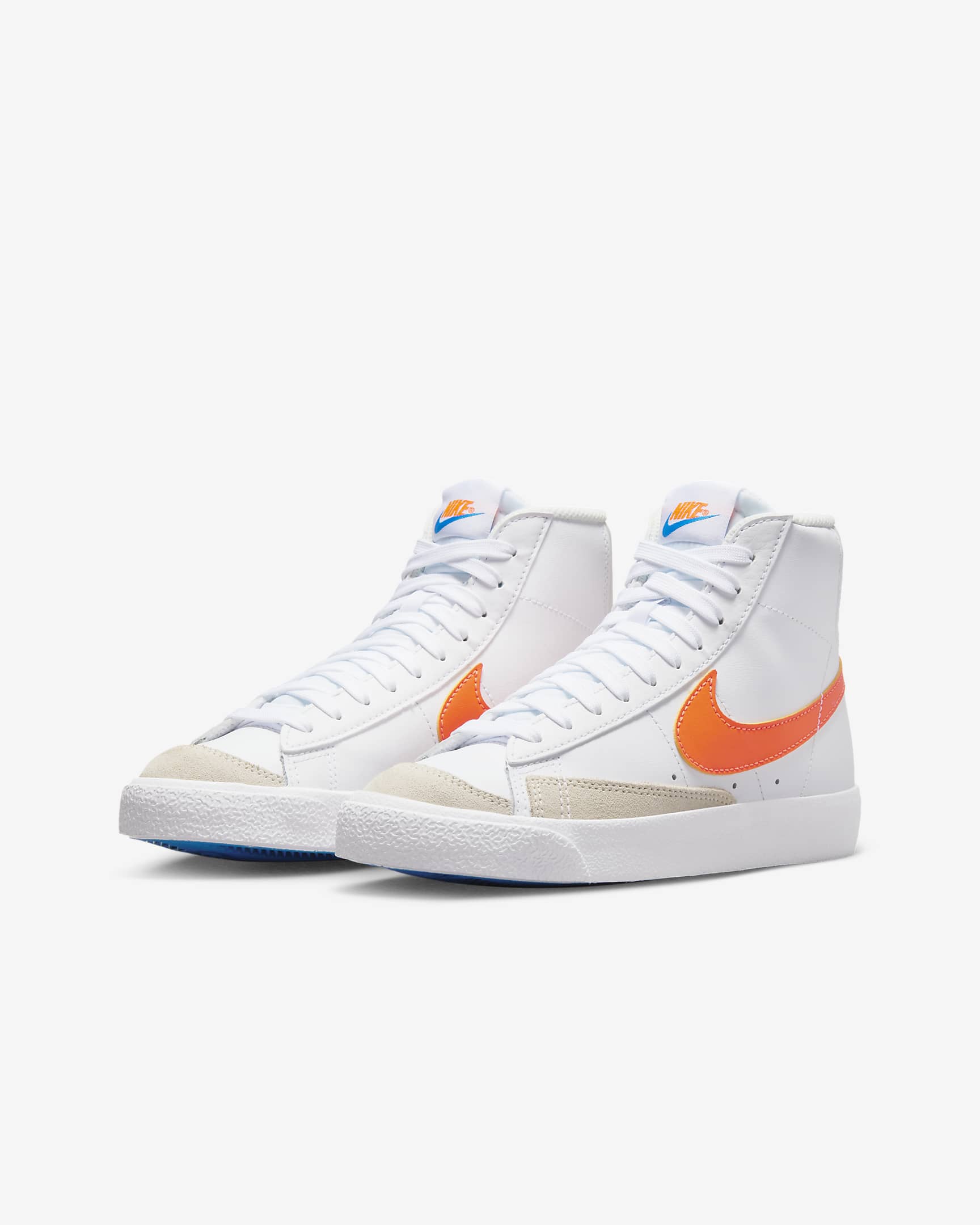 Nike Blazer Mid '77 Older Kids' Shoes - White/Photo Blue/Phantom/Total Orange