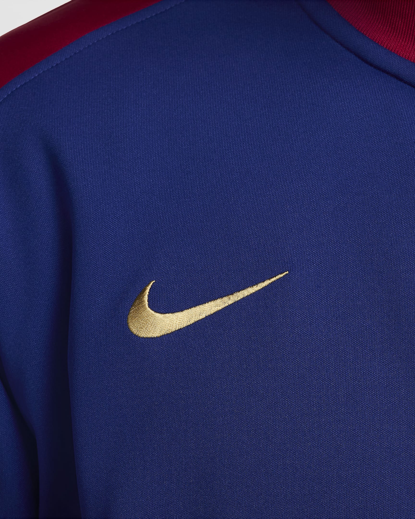 FC Barcelona Academy Pro Home Men's Nike Dri-FIT Soccer Anthem Jacket - Deep Royal Blue/Noble Red/Club Gold