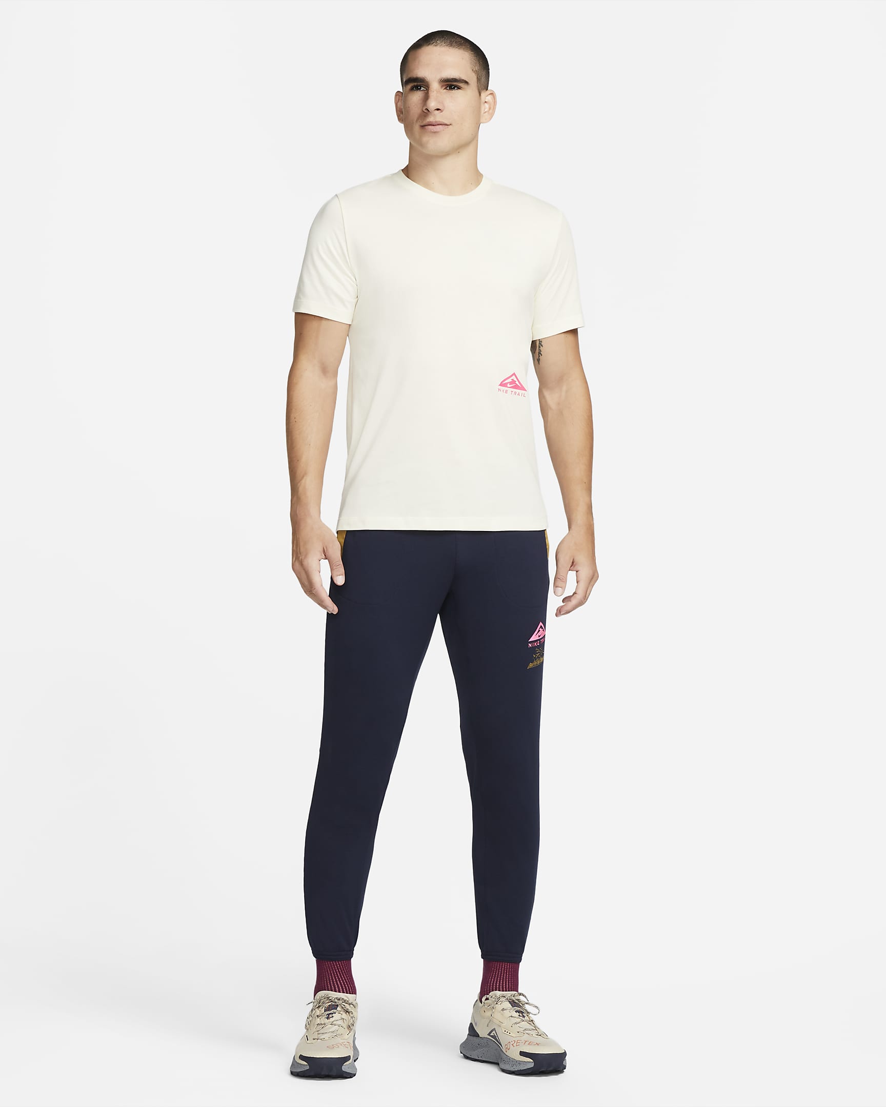 Nike Dri-FIT Men's Trail Running T-Shirt - Coconut Milk