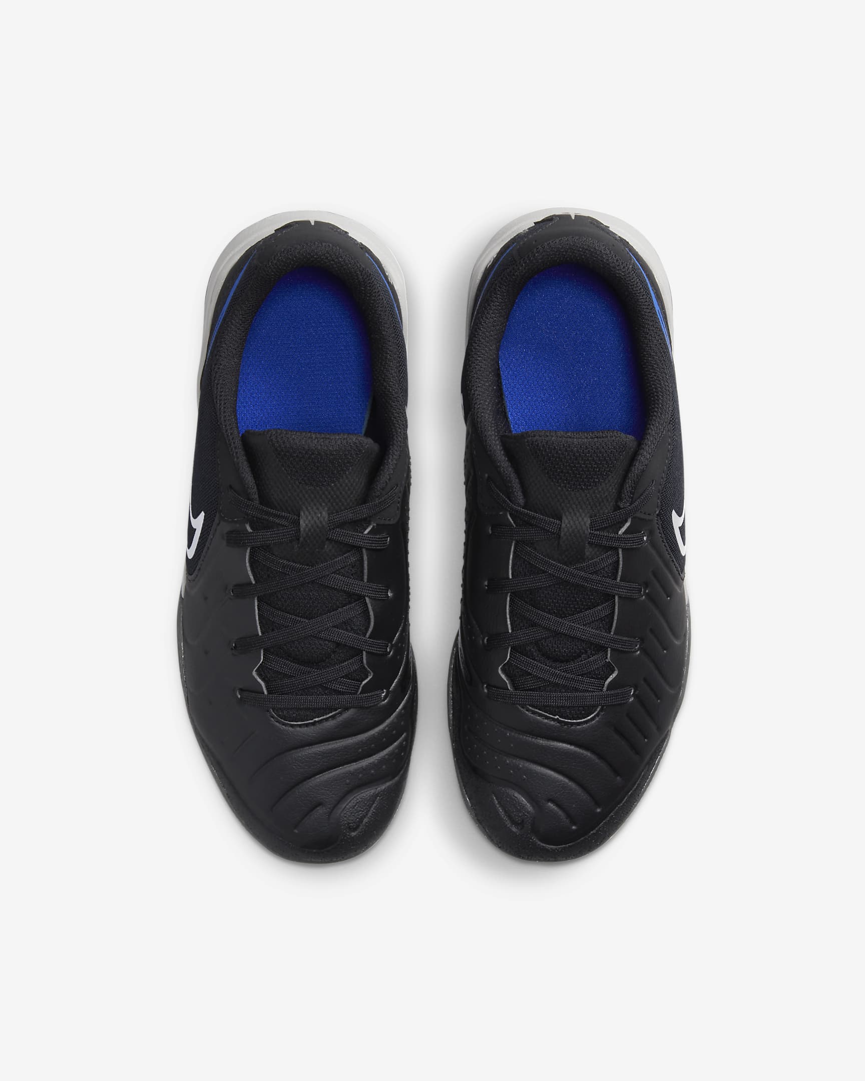 Nike Jr. Tiempo Legend 10 Academy Younger/Older Kids' Indoor Court Low-Top Football Shoes - Black/Hyper Royal/Chrome