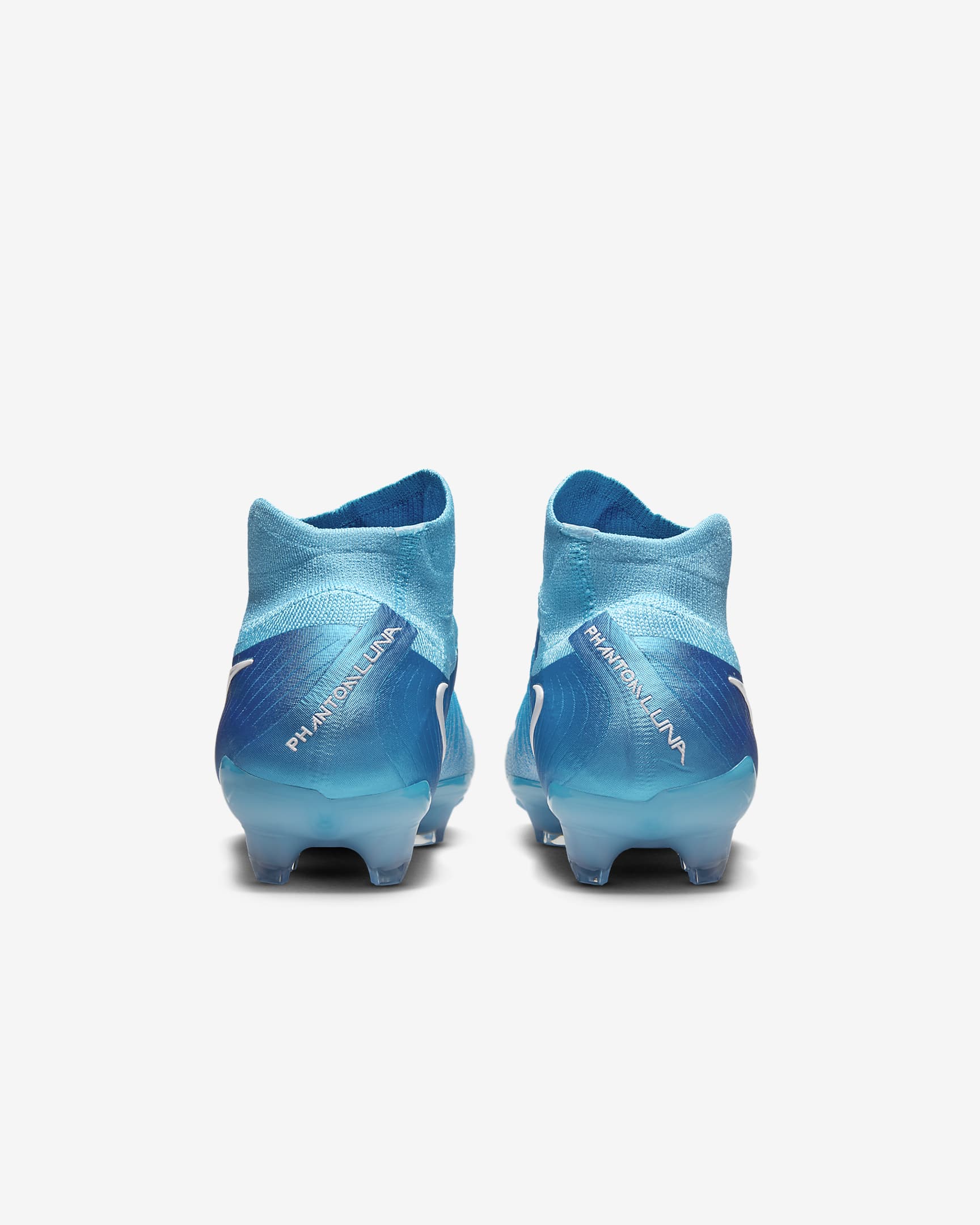 Nike Phantom Luna 2 Elite fotballsko med høy profil til gress - Blue Fury/Hvit