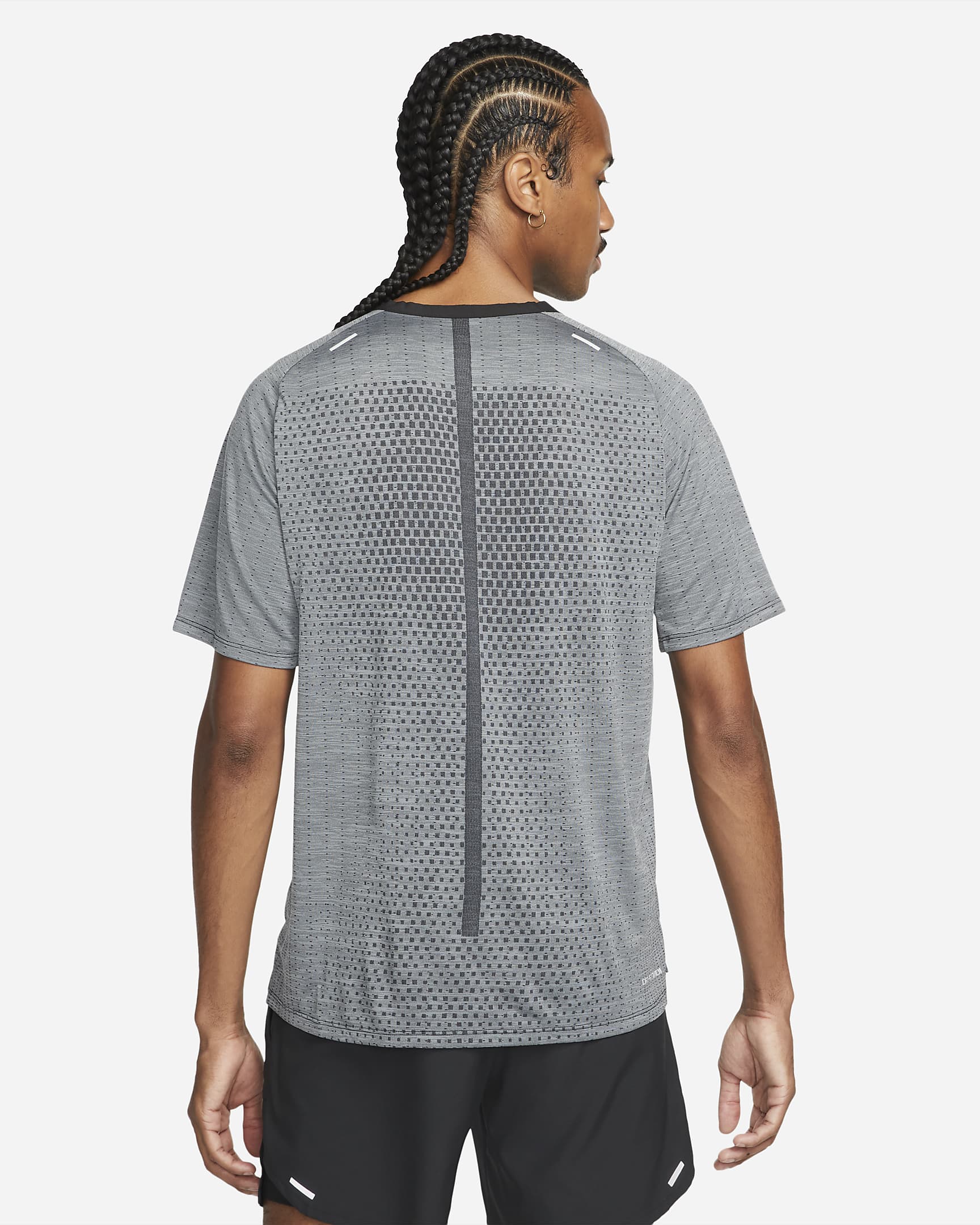 Nike TechKnit Nike Dri-FIT ADV Kurzarm-Laufoberteil für Herren - Schwarz/Smoke Grey