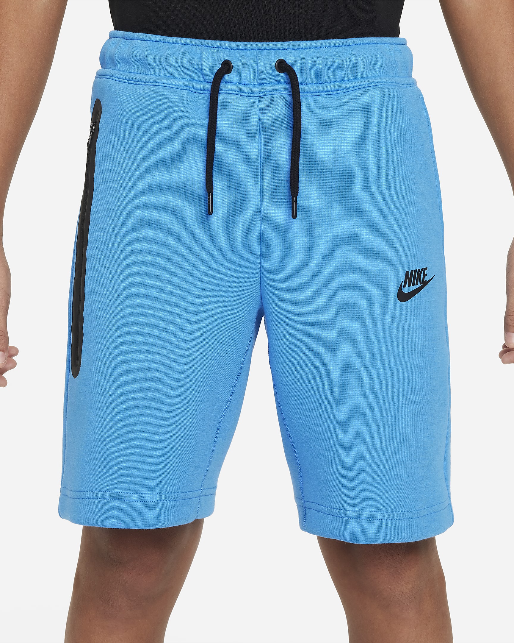 Shorts Nike Tech Fleece för ungdom (killar) - Light Photo Blue/Svart/Svart