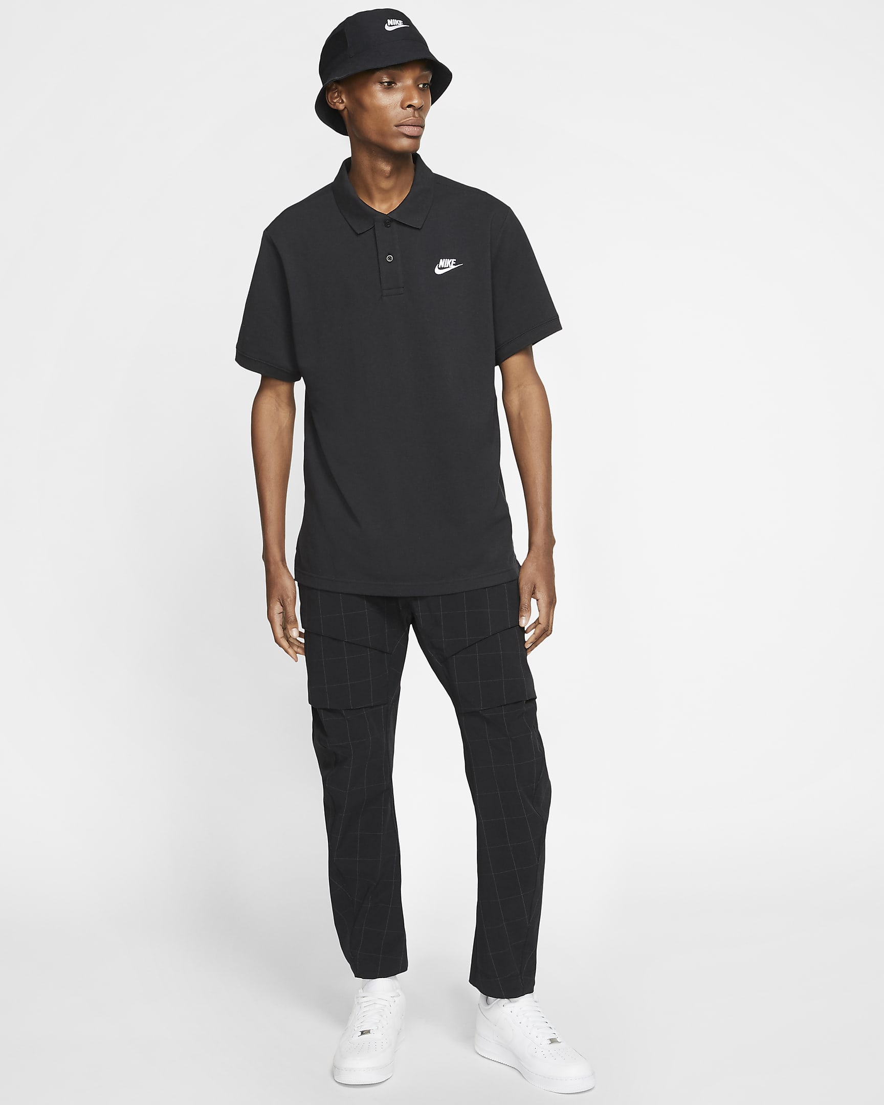 Polo Nike Sportswear para homem - Preto/Branco
