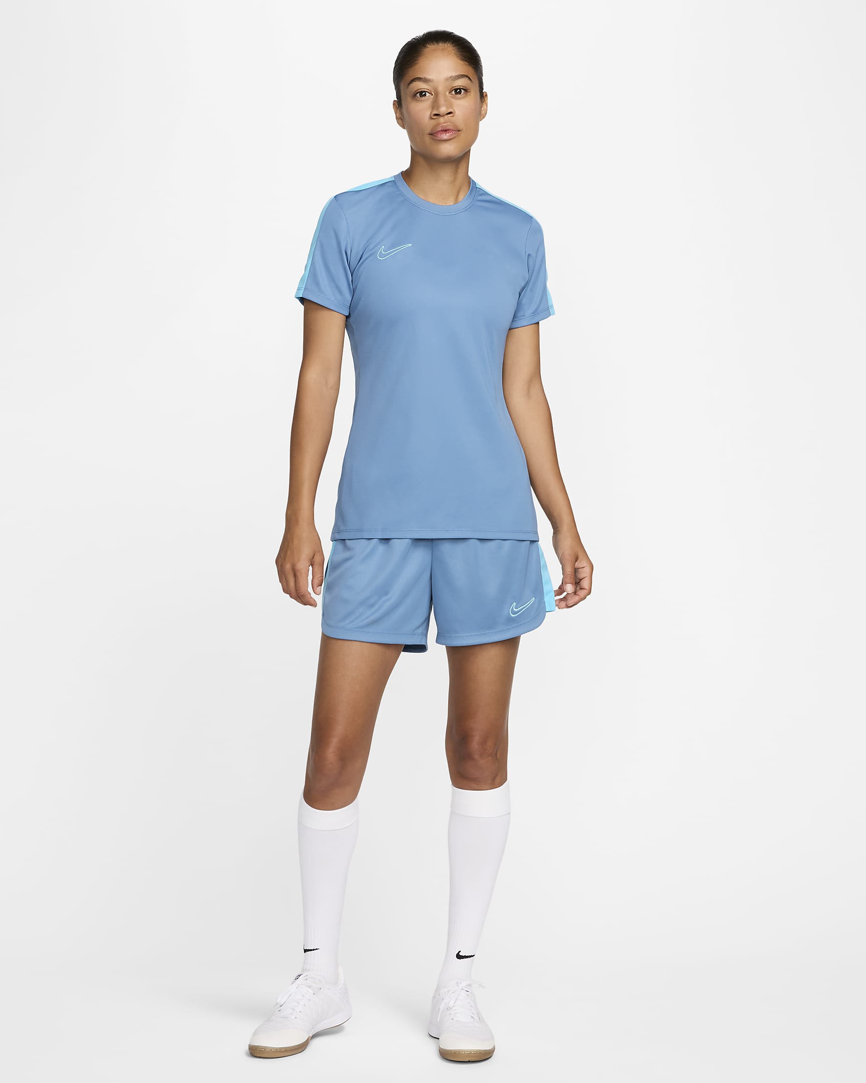 Nike Dri-FIT Academy Voetbaltop met korte mouwen voor dames - Aegean Storm/Baltic Blue/Baltic Blue