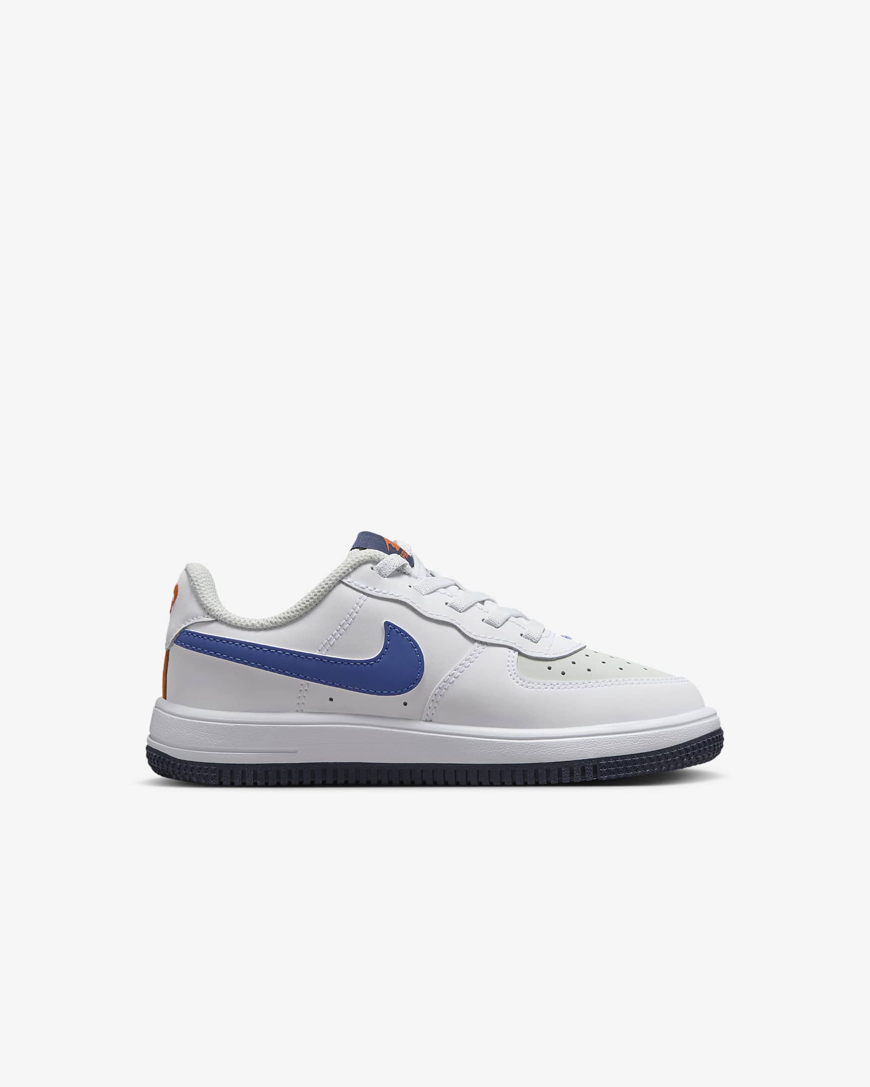 Nike Force 1 Low LV8 2 EasyOn Little Kids' Shoes - Light Silver/White/Astronomy Blue/Midnight Navy