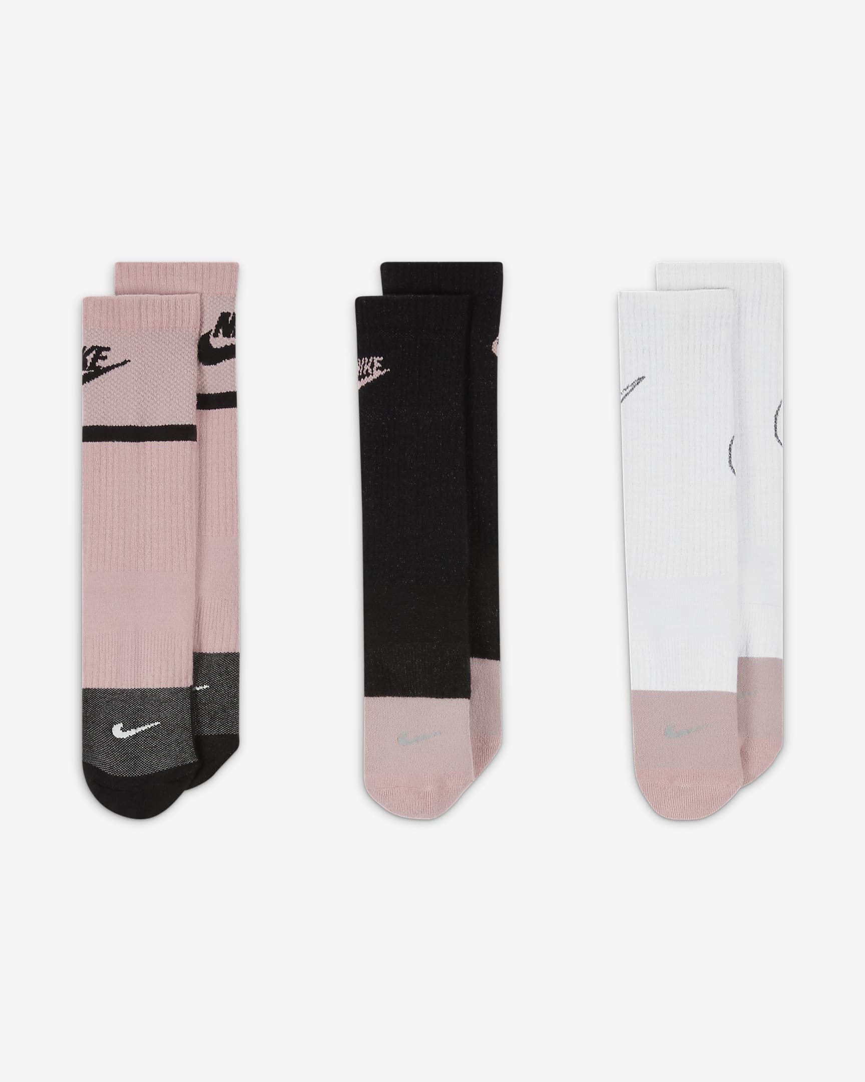 Nike Everyday Kids' Cushioned Crew Socks (3 Pairs). Nike SG