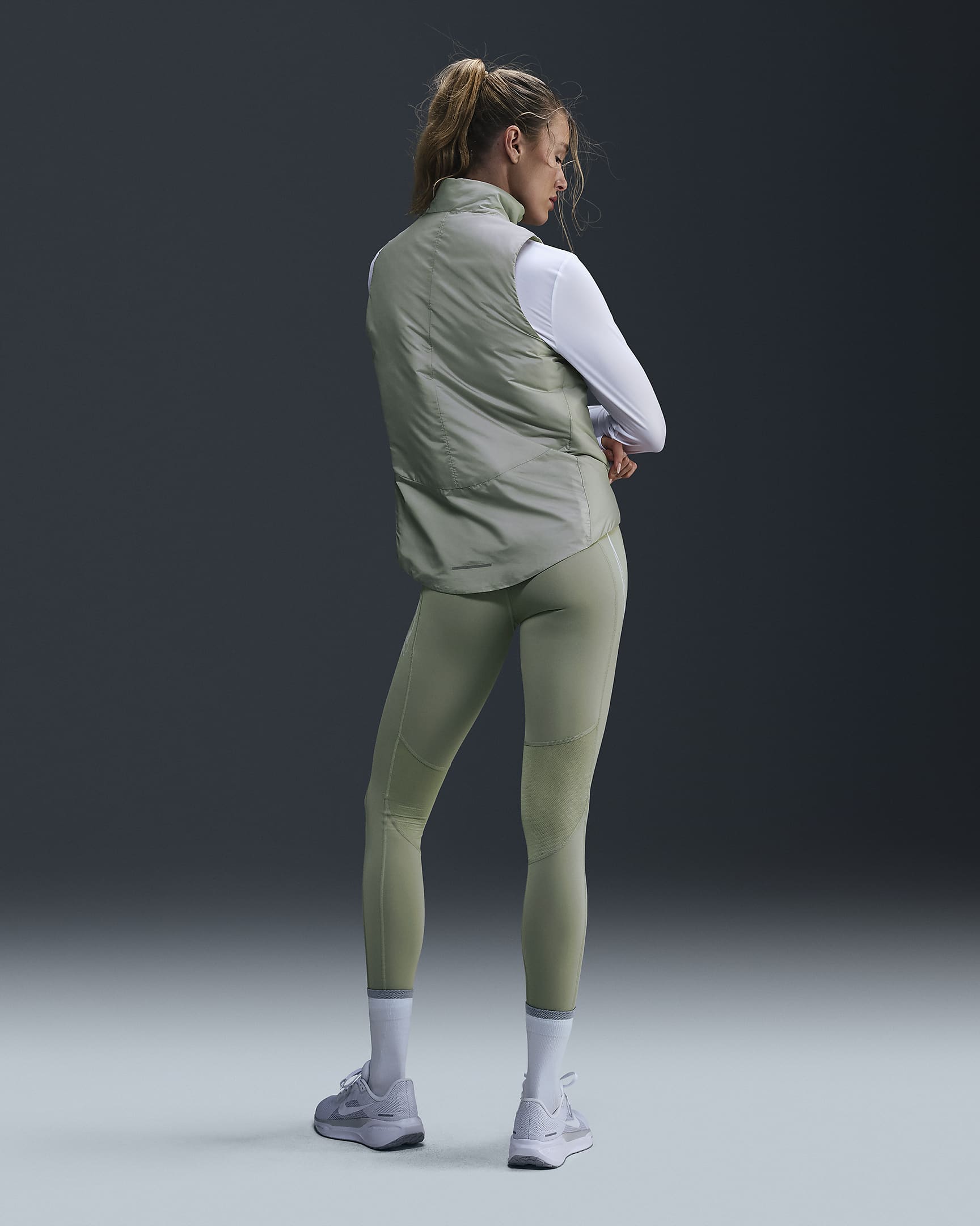 Legging de running 7/8 taille mi-haute avec poches Nike Fast pour femme - Jade Horizon/Light Silver