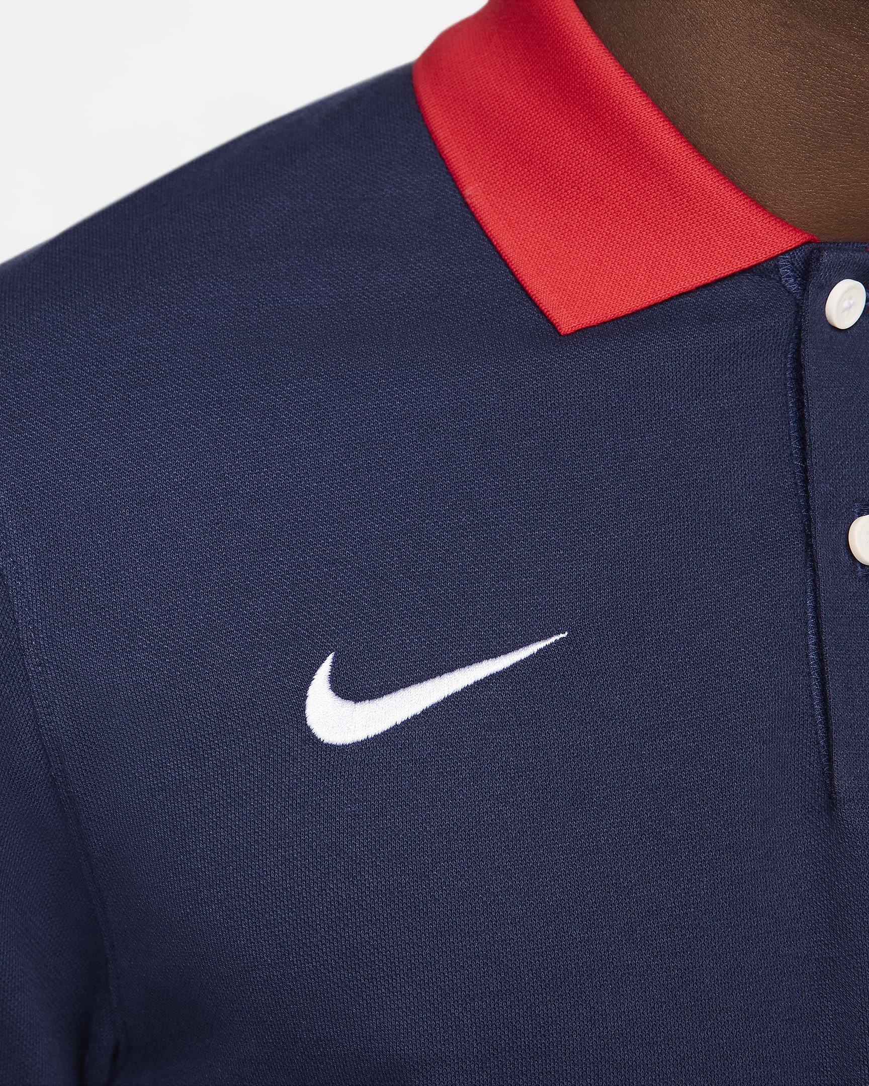 Paris Saint-Germain The Nike Polo Men's Nike Dri-FIT Soccer Polo - Midnight Navy/University Red/White