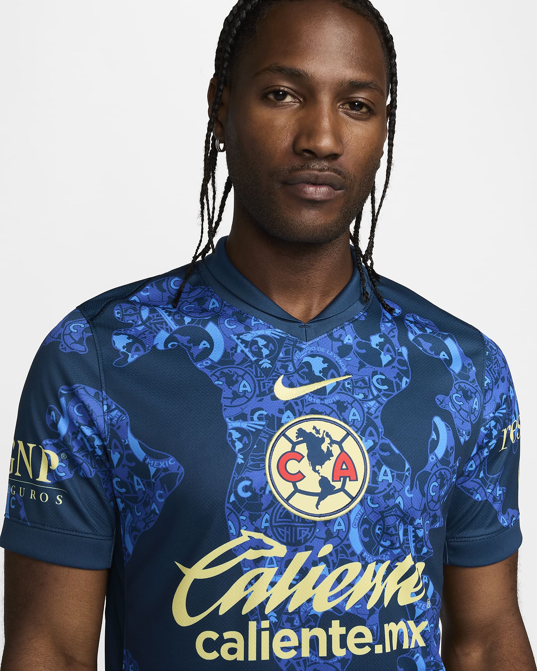 Jersey de fútbol Nike Dri-FIT Replica del Club América visitante 2024/25 Stadium para hombre - Azul valeriana/Chifón limón