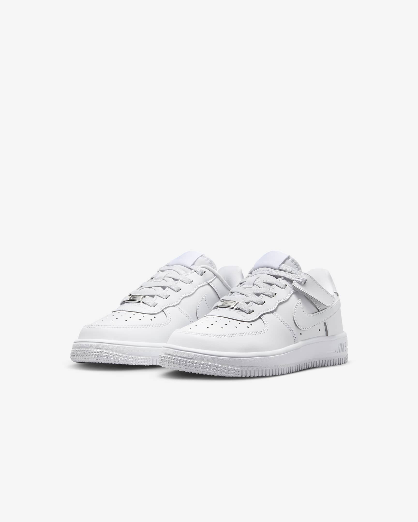 Nike Force 1 Low EasyOn Younger Kids' Shoes - White/White/White
