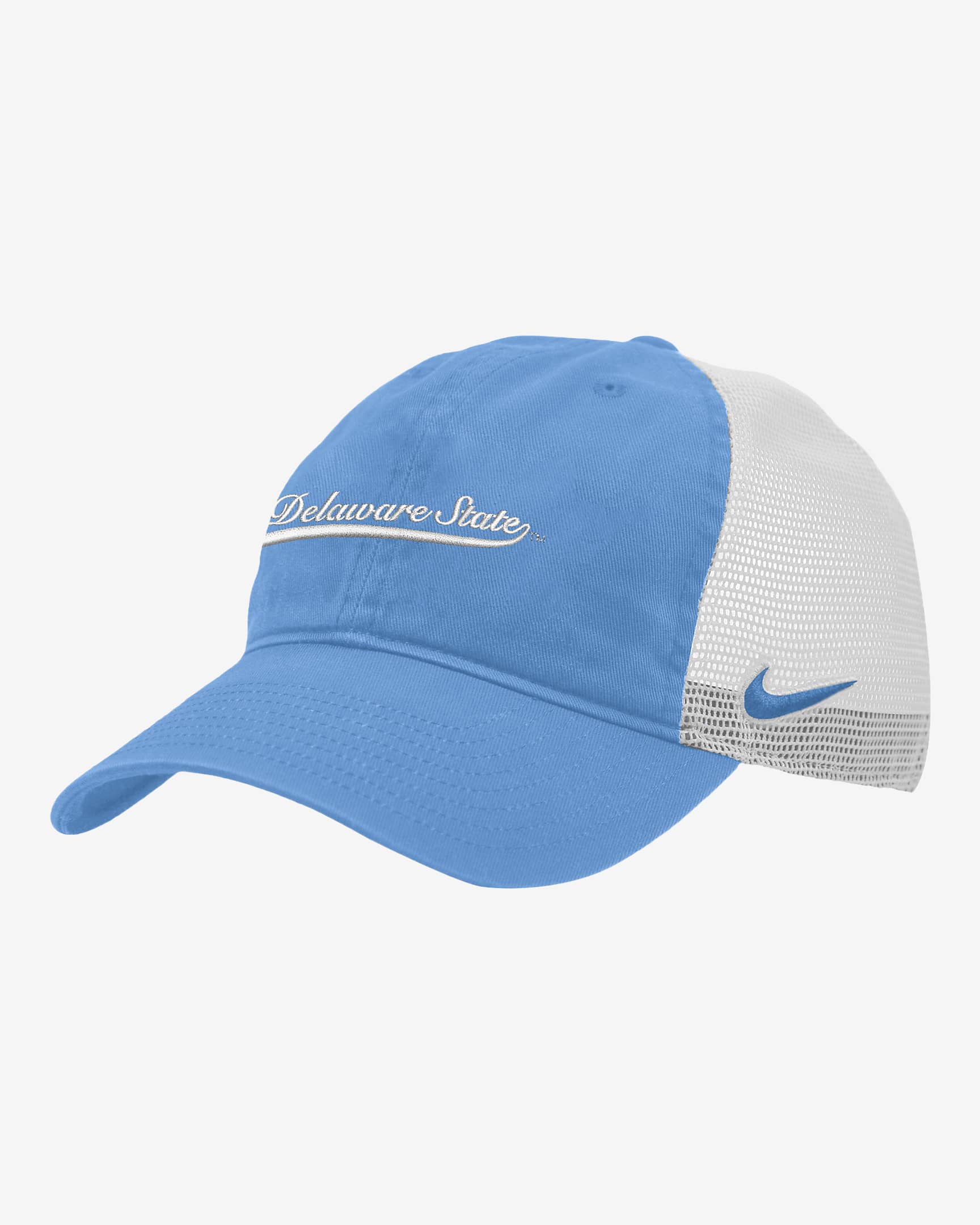 Delaware State Heritage86 Nike College Trucker Hat - Valor Blue