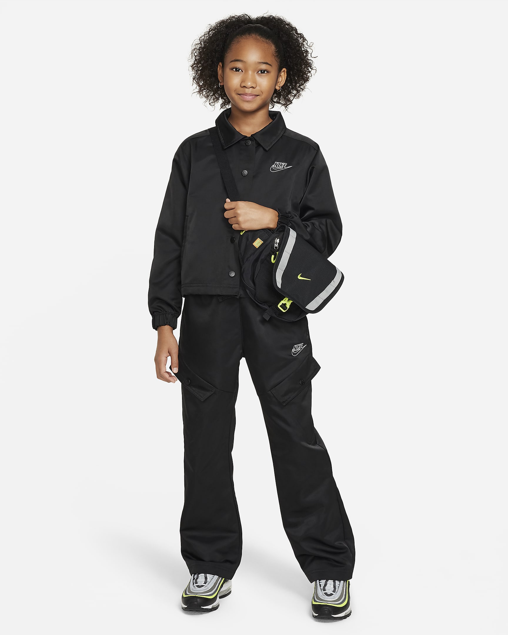 Nike Sportswear Big Kids' (Girls') Pants - Black/White