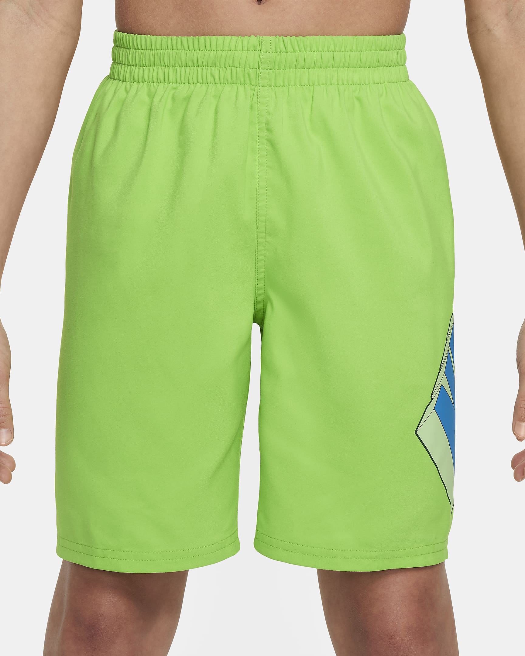 Shorts de voleibol de 18 cm para niño talla grande - Verde acción