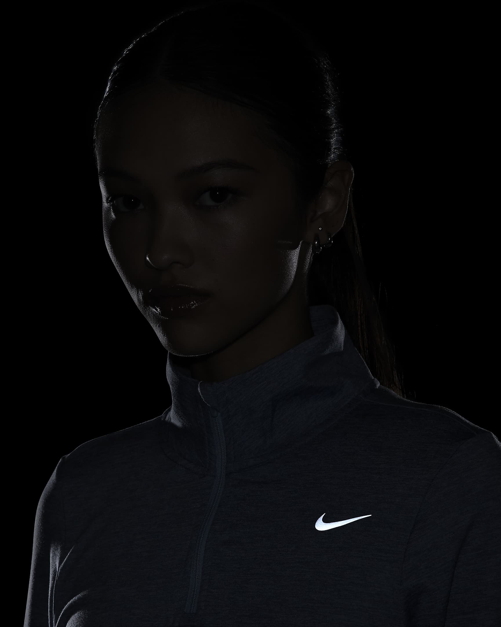 Nike Dri-FIT Swift Element UV Women's 1/4-Zip Running Top - Light Armory Blue/Ashen Slate/Heather